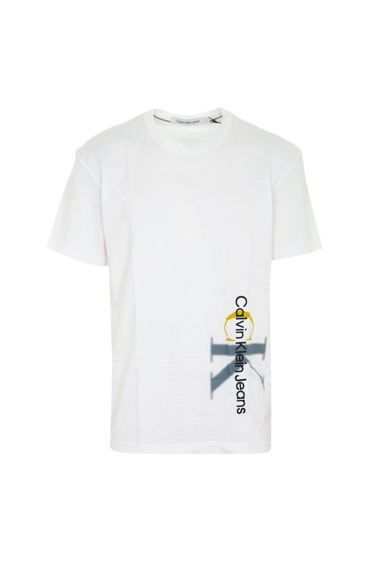 Calvin Klein Erkek Marka Logolu Pamuklu Günlük Kullanım Beyaz T-Shirt J30J324783-YAF