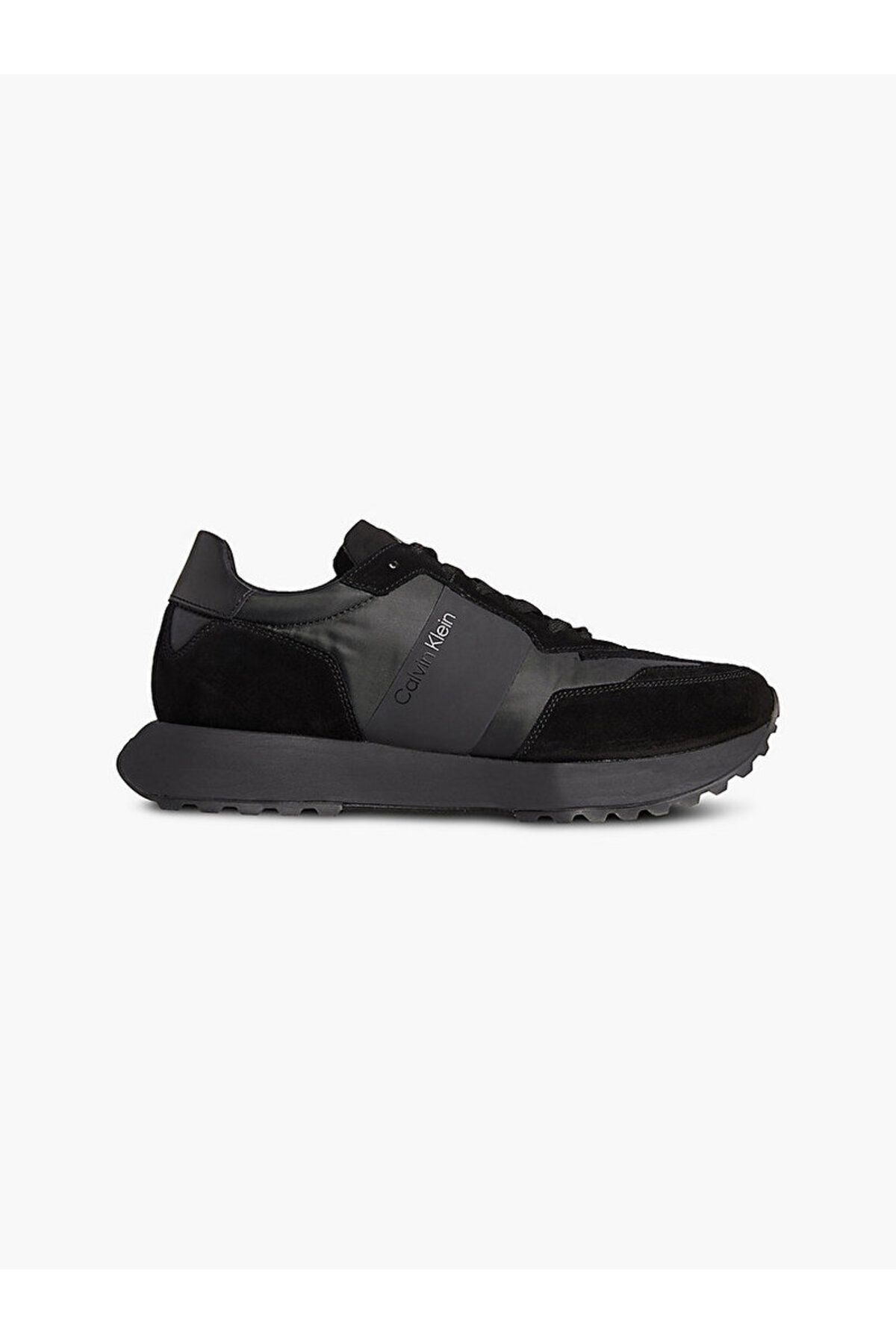 Calvin Klein Erkek Marka Logolu Rahat Taban Bağıcıklı Siyah Sneaker HM0HM00497-00U