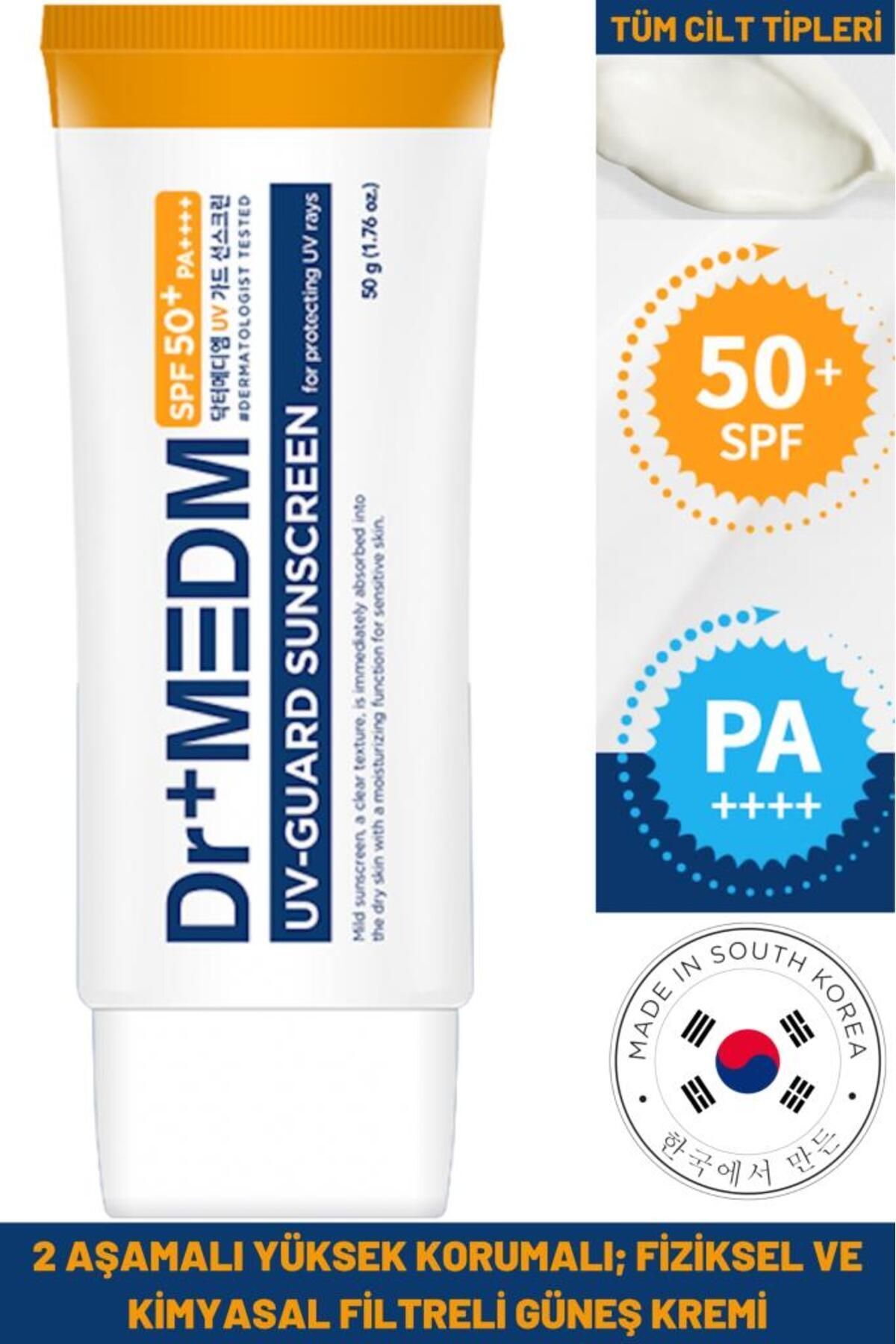 Dermal Dr+medm Spf50/pa++++ Uv 50 Ml Guard Sunscreen Yüksek Koruma Fiziksel&kimyasal Filtreli Güneş Kremi