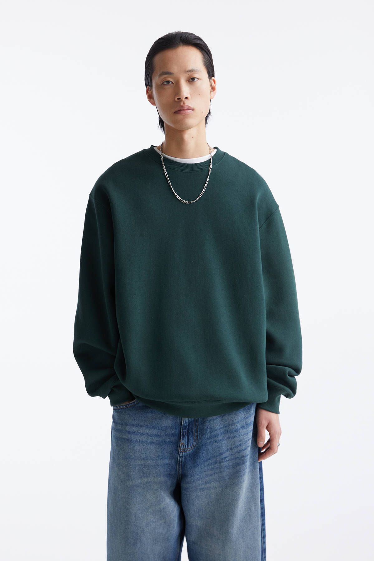 Pull & Bear Bisiklet Yaka Basic Sweatshirt