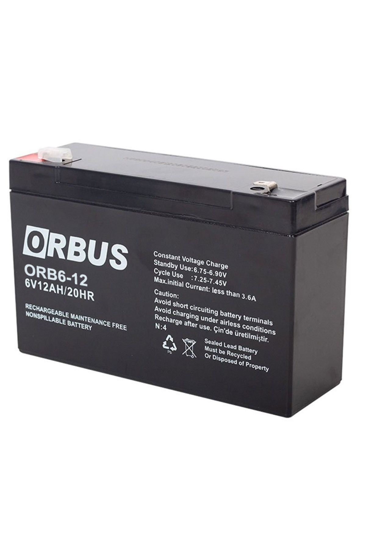 ORBUS DXT ORBUS ORB6 12 6 VOLT 12 AMPER AKÜ (150 X 50 X 94 MM)