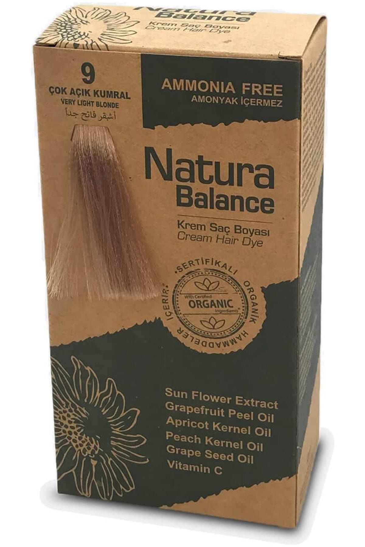 NATURABALANCE Natura Balance 9 Çok Açık Kumral Organik Krem Saç Boyası