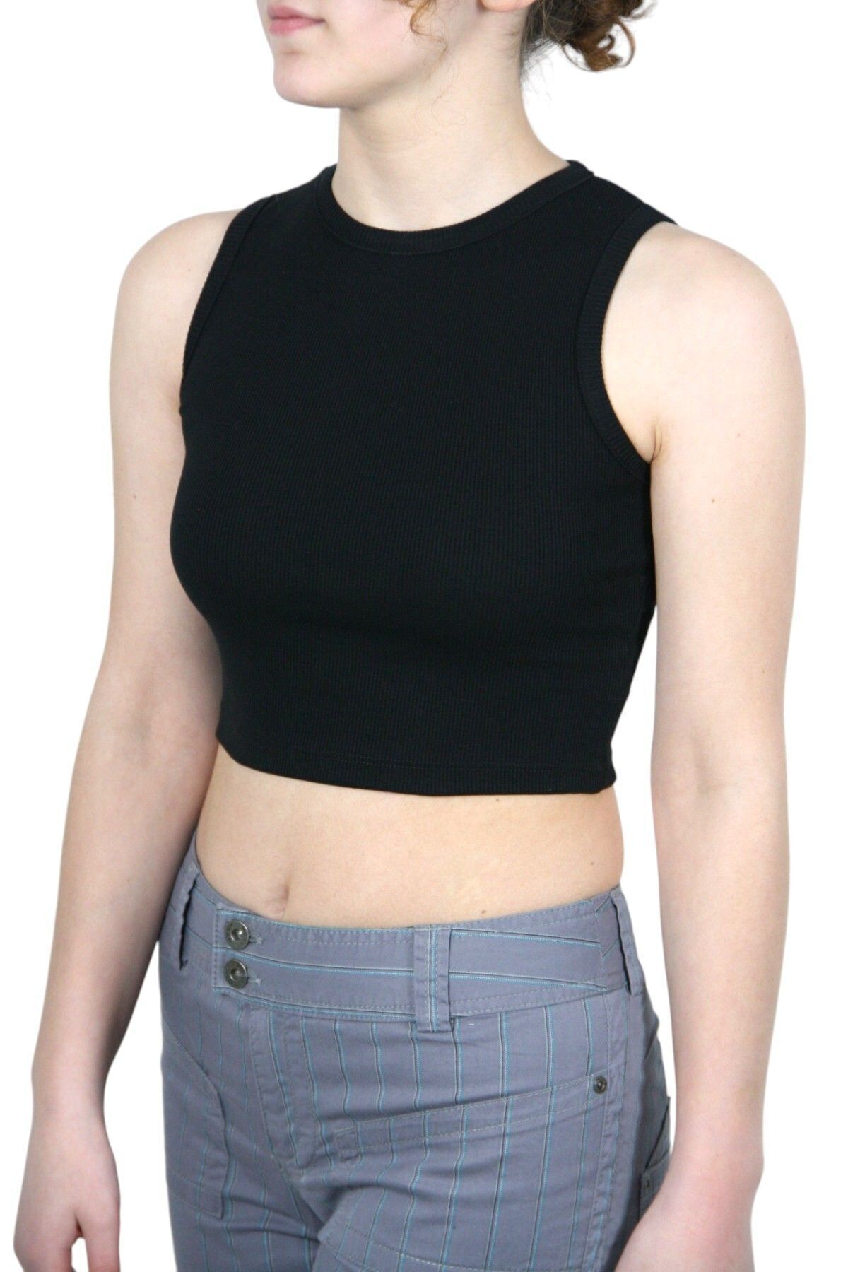 Siyah Taşlı Crop  Büstiyer