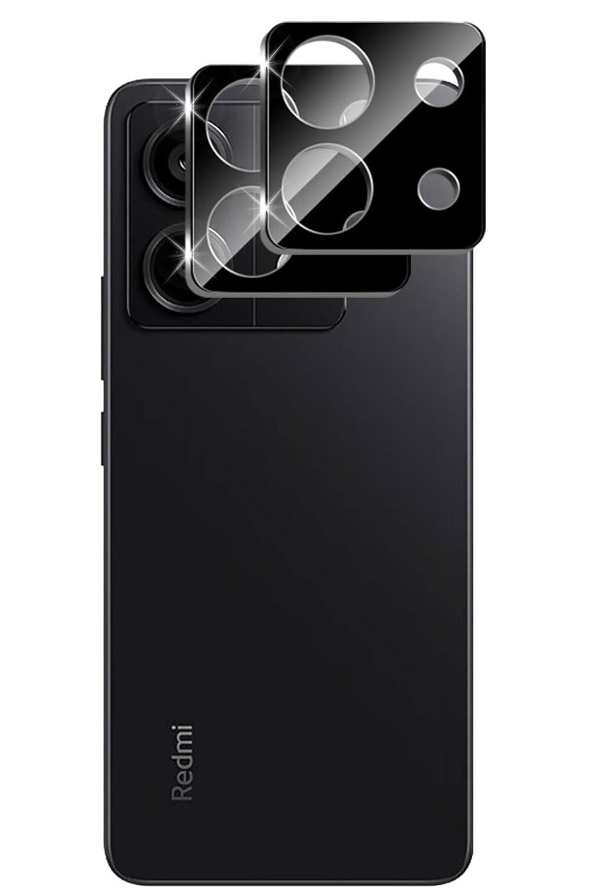 Rivor Redmi Note 13 Pro 5g/poco X6 Için Uyumlu Kamera Koruyucu Temperli Siyah Kamera Lens Koruyucu Camı