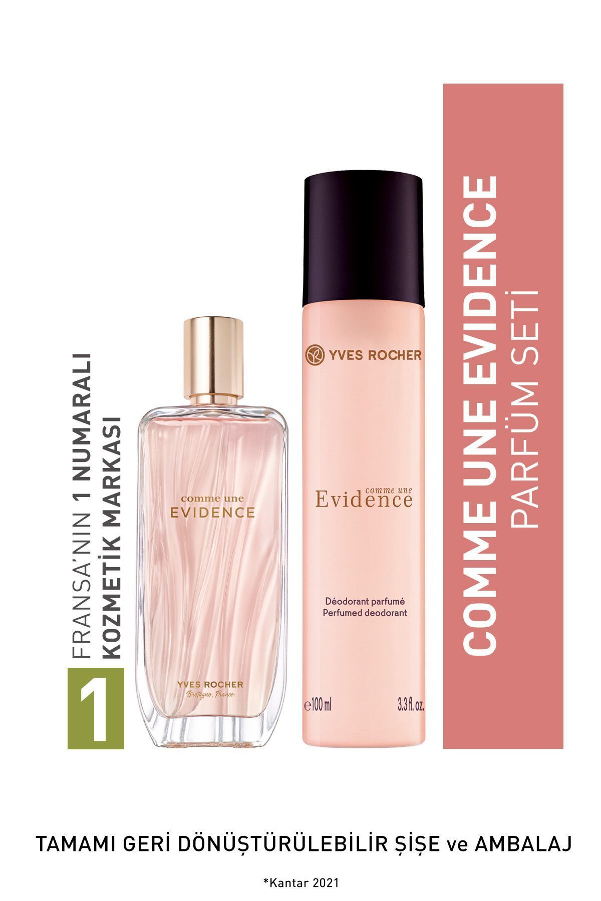 Yves Rocher Comme Une Evidence Parfüm-Deodorant Seti