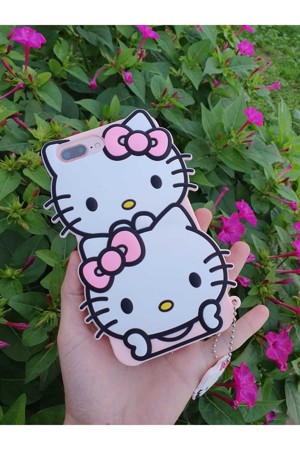 Aksesuarda Moda Iphone 7 Plus-8 Plus Uyumlu Hello Kitty Yumuşak Silikon Kılıf