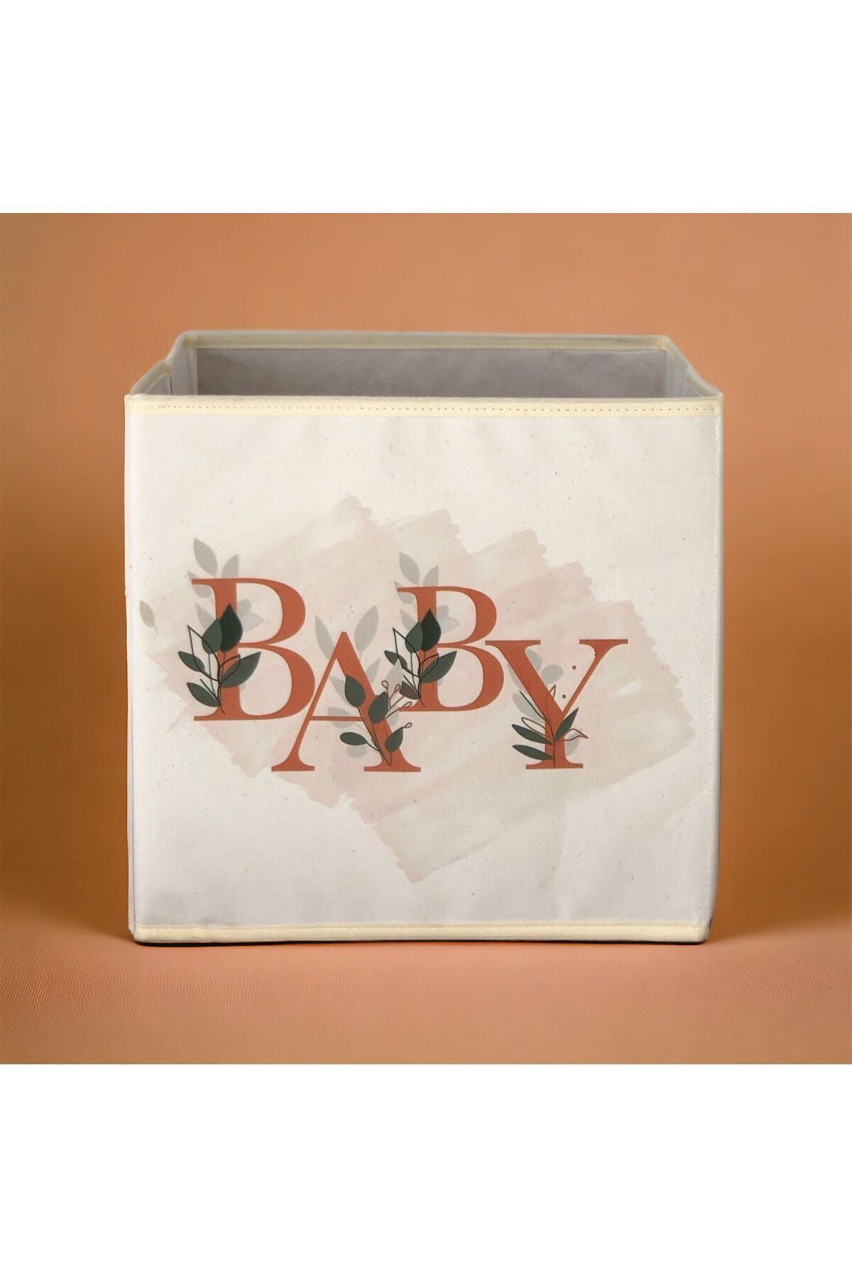 PRENDİ HOME Baby Yazı Baskılı Çok Amaçlı Oyuncak Saklama Kutusu Sepeti Katlanır Düzenleyici 30x30x30