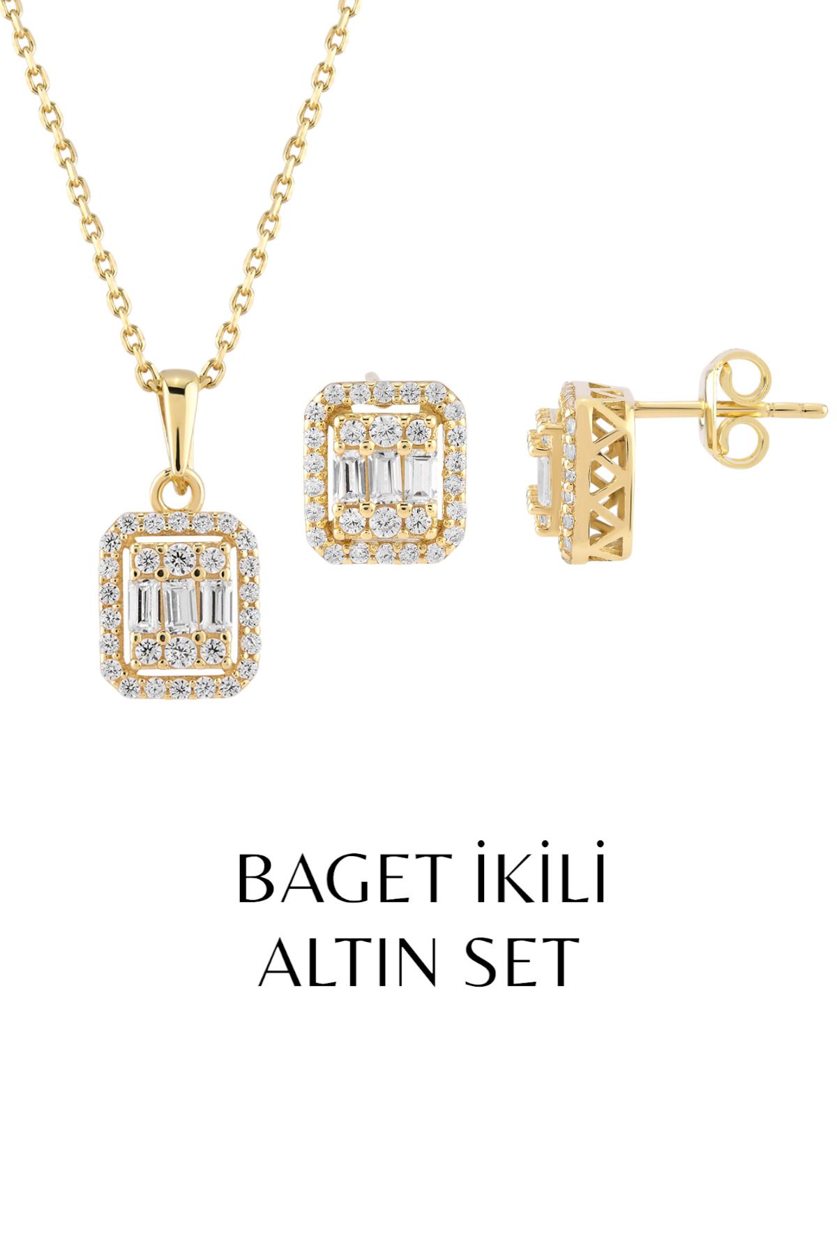 Hepimitu Baget Taşlı Altın Set