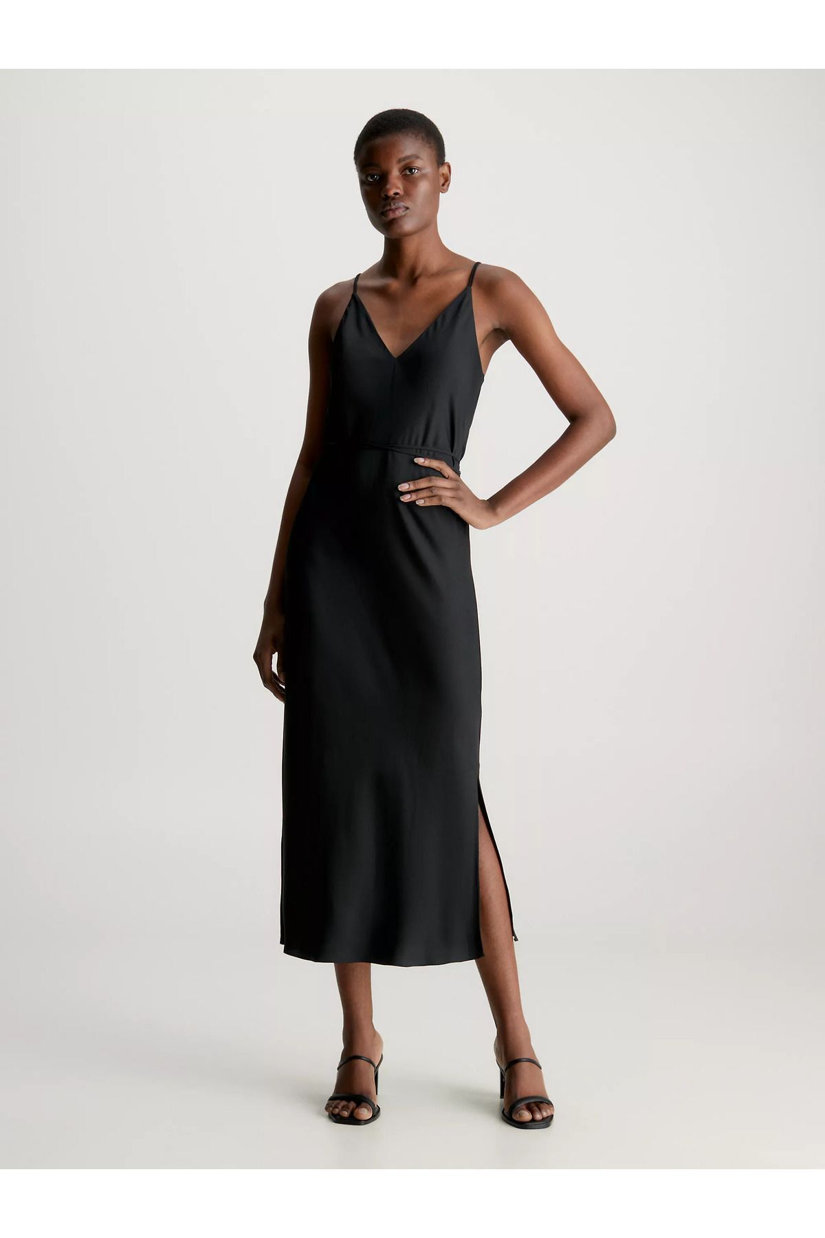 Calvin Klein Kadın Logolu Rahat Günlük Siyah Elbise K20K206776-BEH