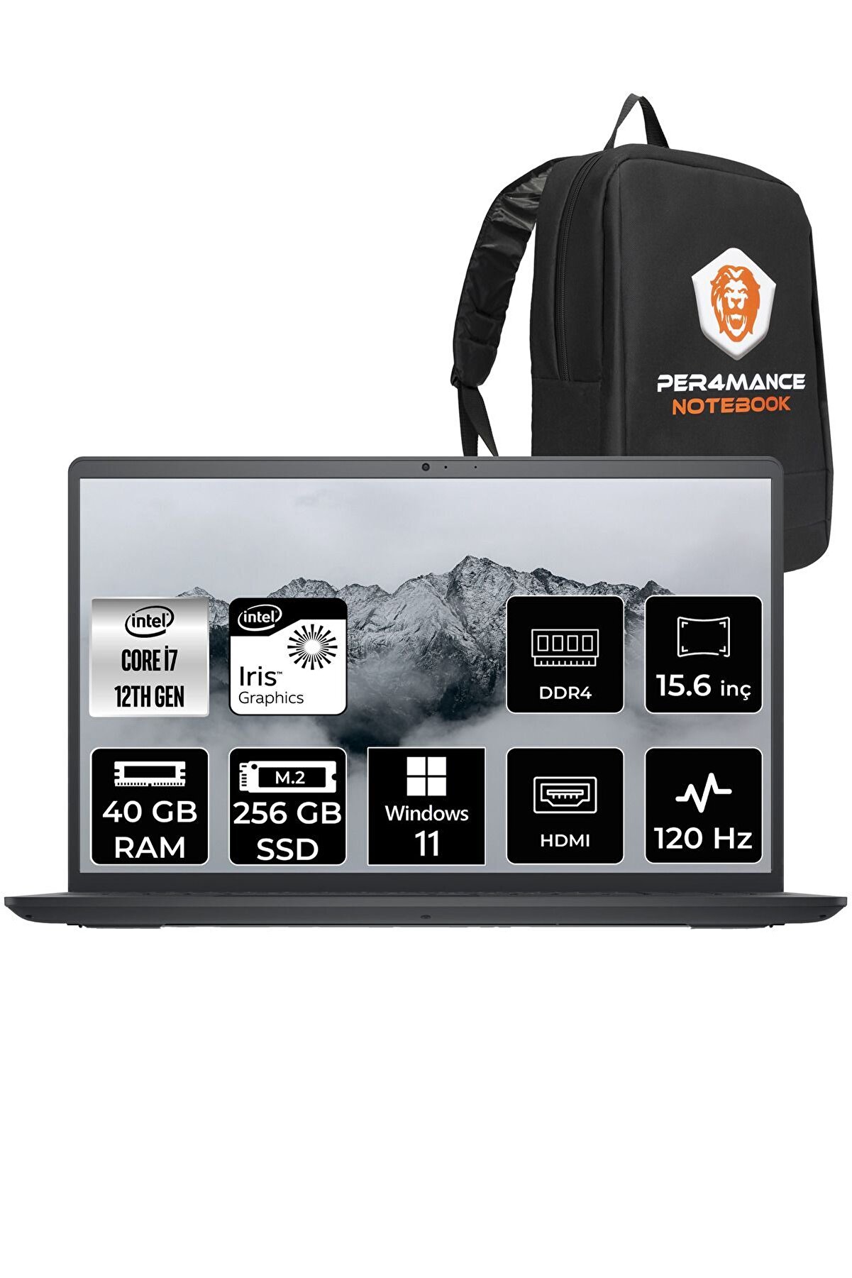 Inspiron 3520 i7 1255U 40GB RAM 256GB SSD 15.6'' FHD W11HOME I35201013U _132 PER4 ÇANTA