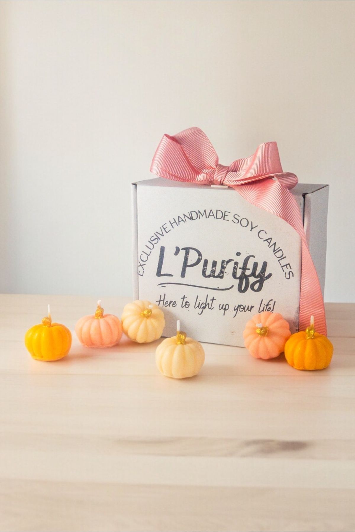 L'Purify Tiny Pumpkins - 6’lı Mini Tealight, Bal Kabağı, Meyve, Dekoratif, Kokulu, Hediyelik Mum Seti