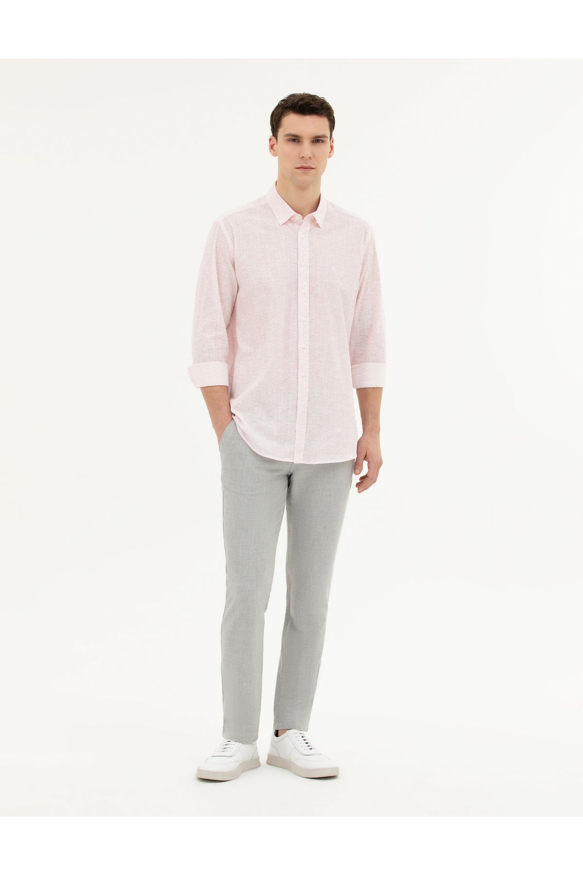 Pierre Cardin PİERRE CARDİN ERKEK CHINOS SLİM FİT KETEN PANTOLON G021SZ078.000.1844121 ROSTAN