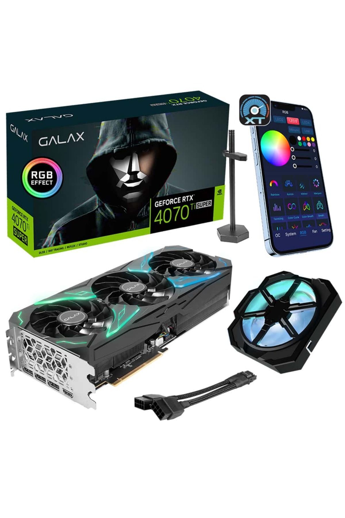 GALAX Geforce Rtx 4070 Ti Super Sg 1-click Oc 16gb Gddr6x 256 Bit Dlss 3 Ekran Kartı (47UZM6MD6MER)