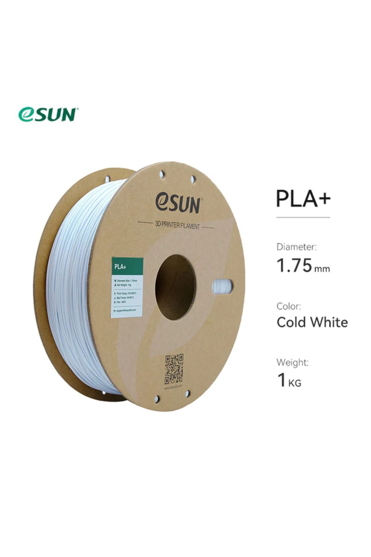 eSun Soğuk Beyaz Pla Plus Filament 1.75mm 1 Kg Plus