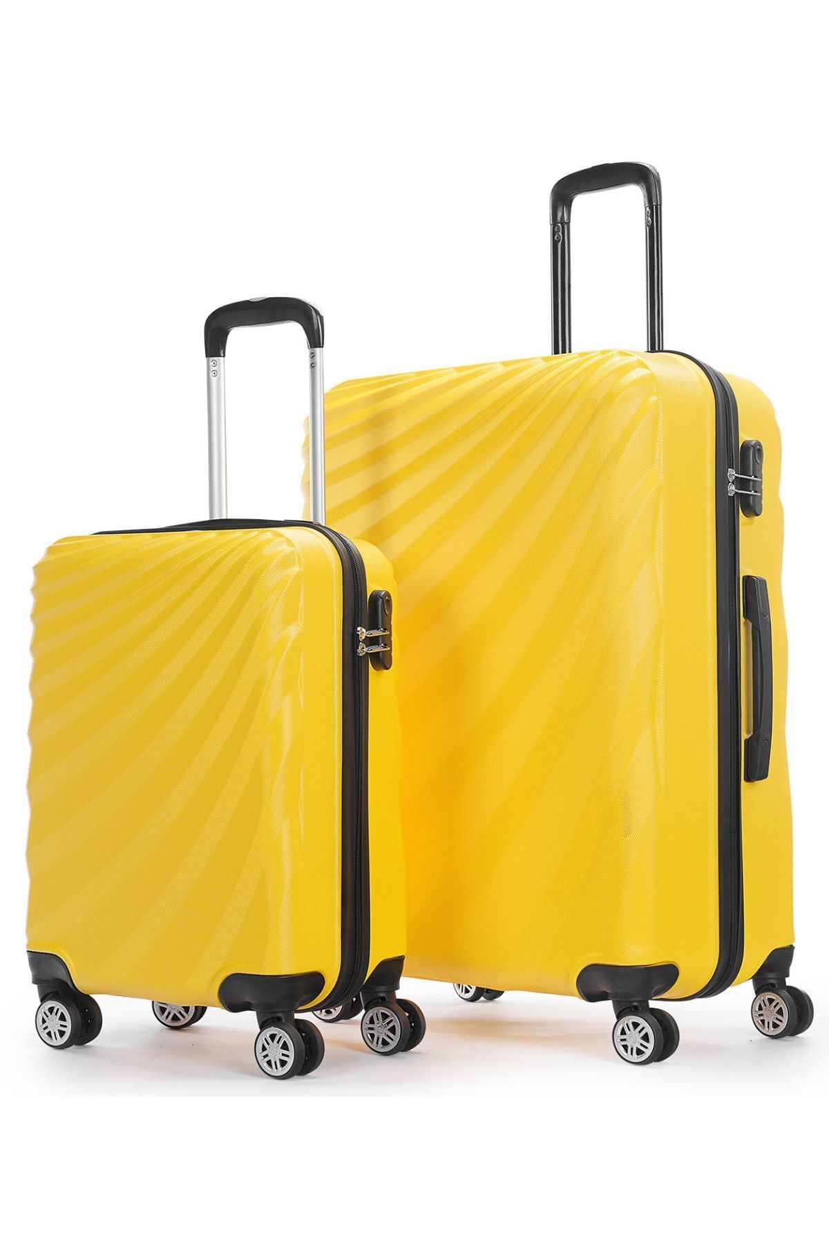 Wexta Wx-300 Sarı Büyük&kabin 2'li Set Valiz/ Seyahat Bavulu