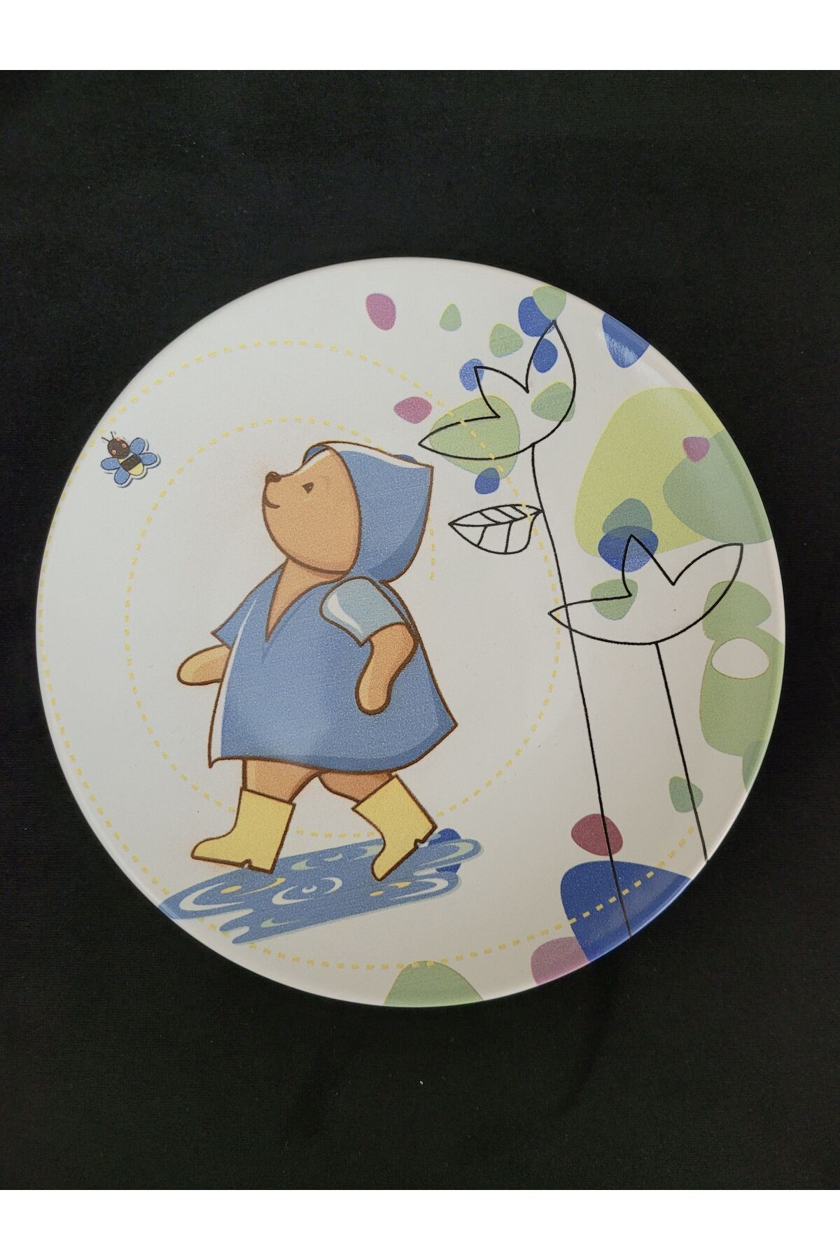 Keramika dekorlu 20 cm çocuk servis tabağı