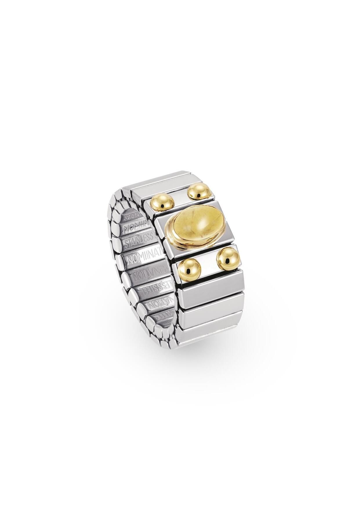NOMİNATİON Extensıon Ring (m) In Stainless Steel With 18k Gold And 1 Stone (007_cıtrıne)