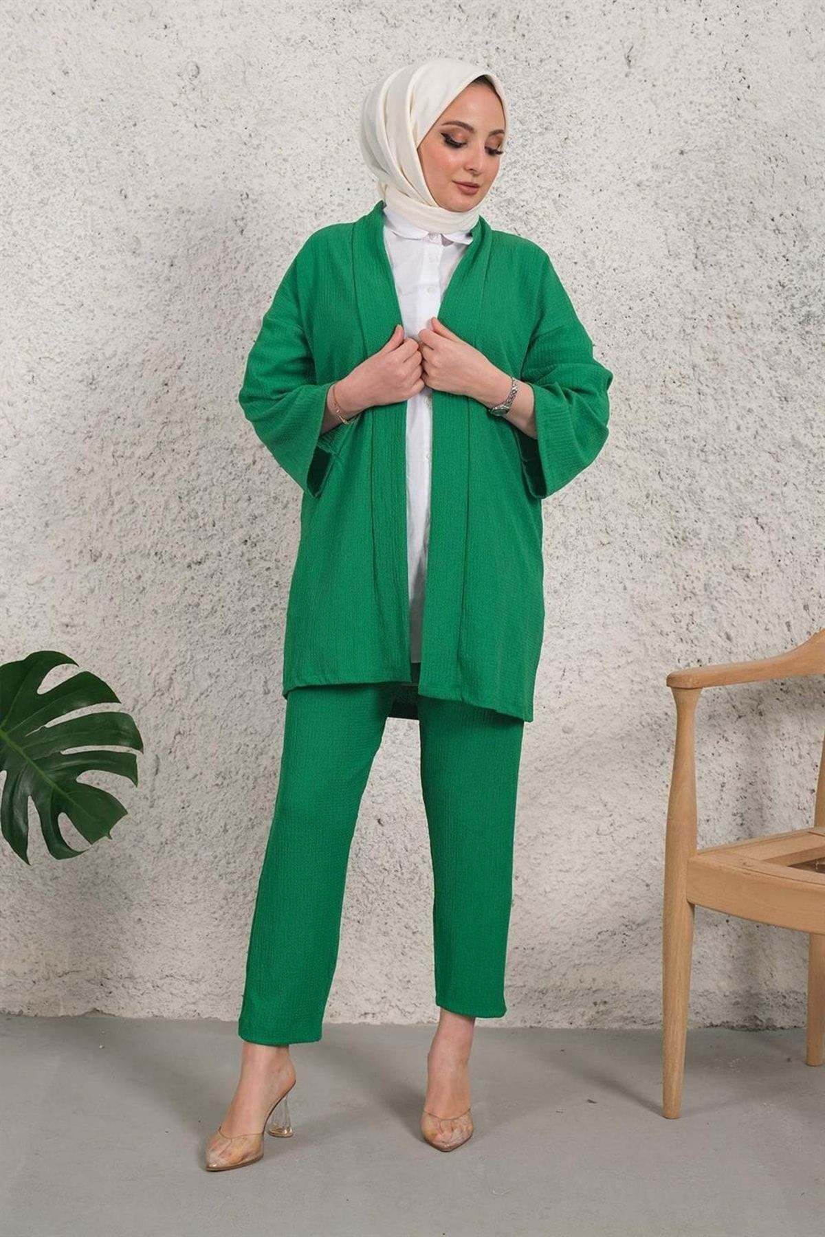 İmajButik Yeşil Kimono Bürümcük Takım