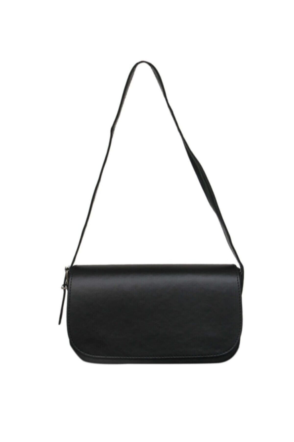 bag&more Çantabest Kadın Siyah Kapaklı Baget Çanta Vicky Modeli