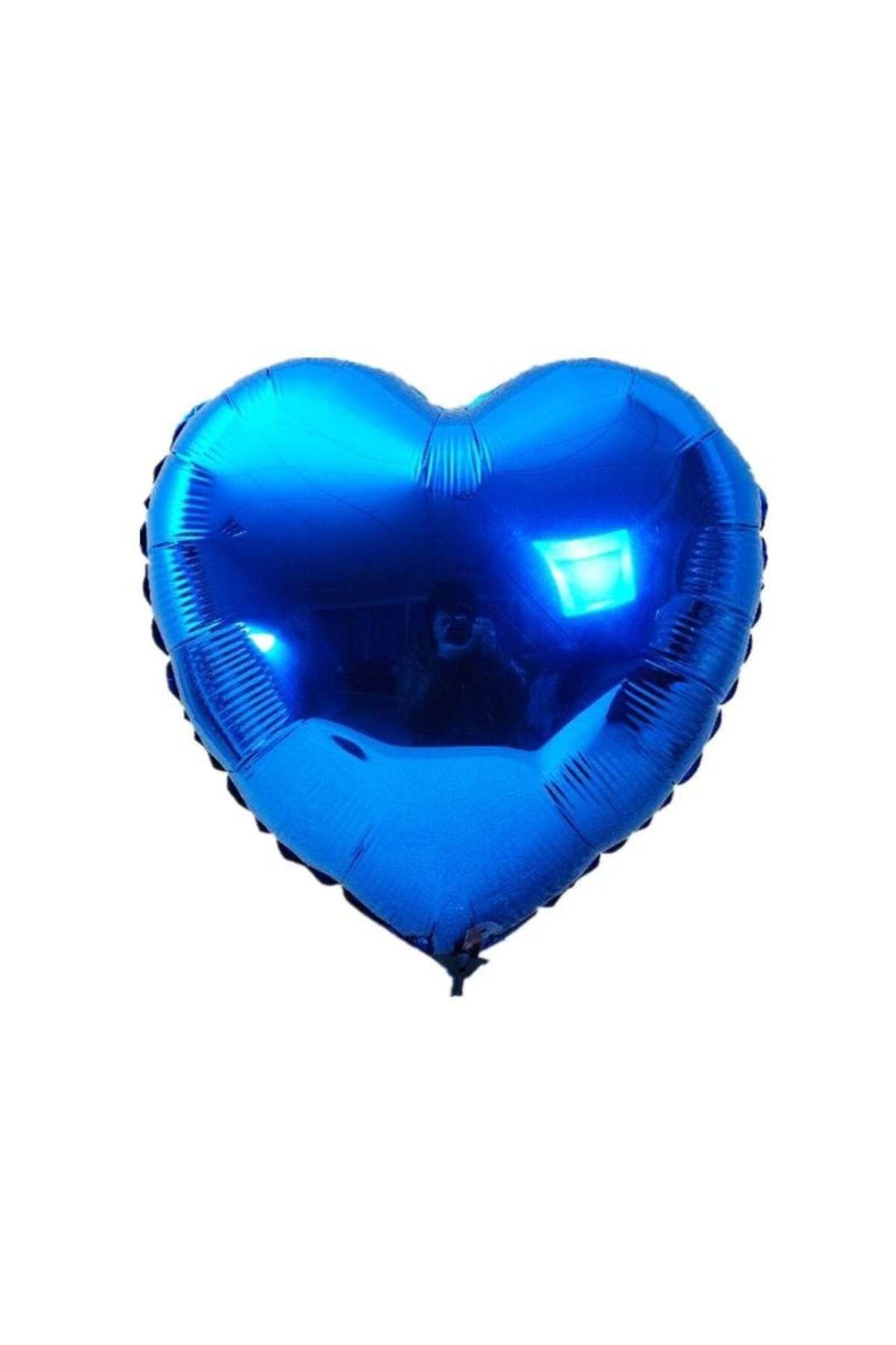 Genel Markalar Parti Malzemesi Kalp Balon Folyo Mavi 60 cm 24 inç