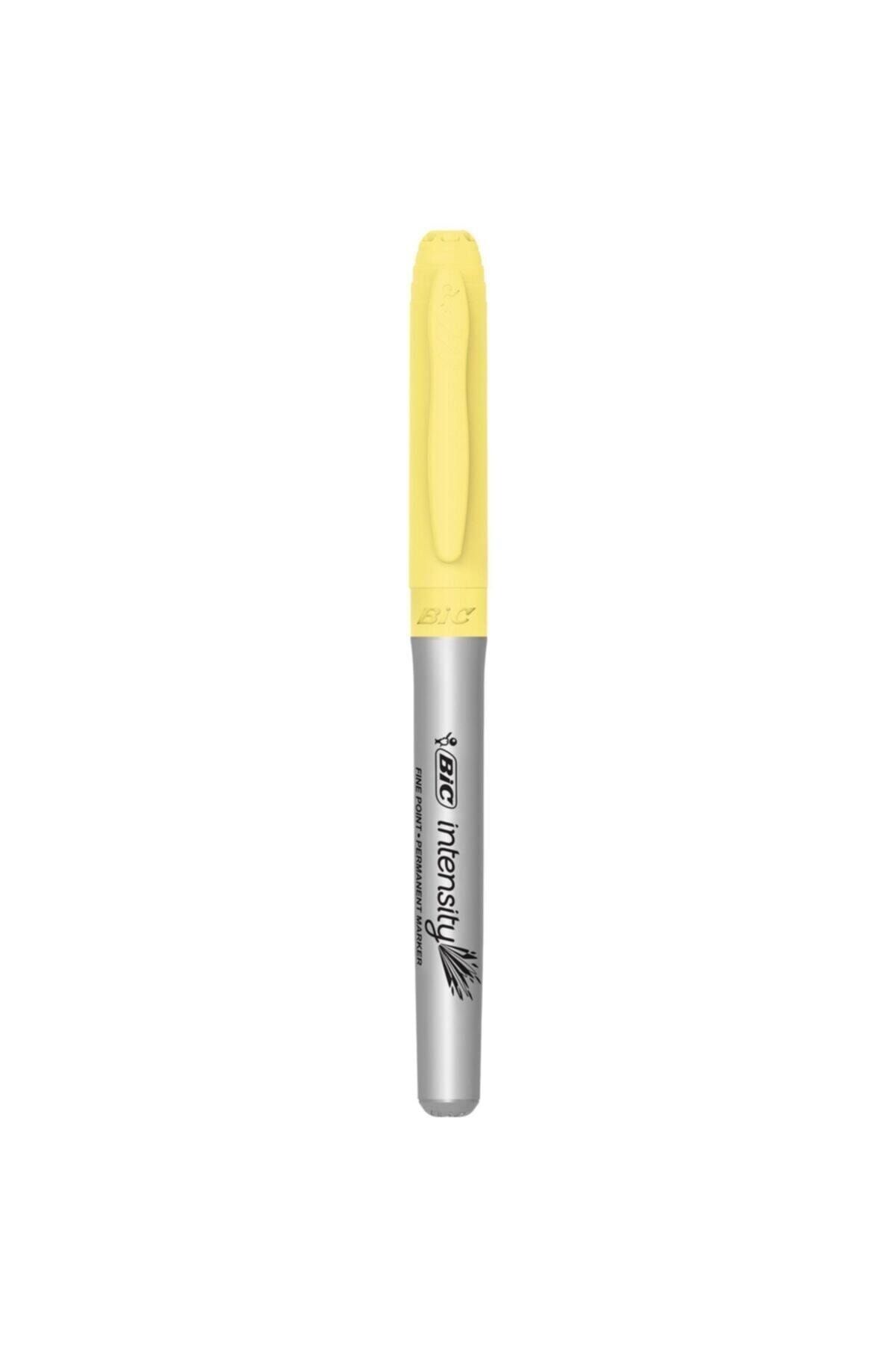 Bic Yuvarlak Uç Açık Sarı Renk Permanent Markör Kalem