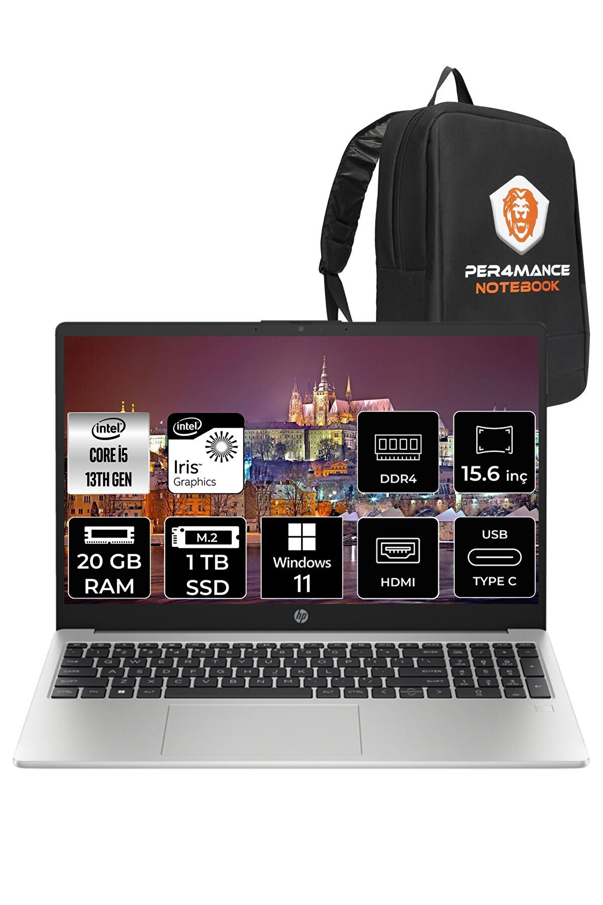 250 G10 Intel Core i5 1335U 20GB RAM 1TB SSD 15.6'' FHD W11PRO 8A538EA _64 PER4 ÇANTA