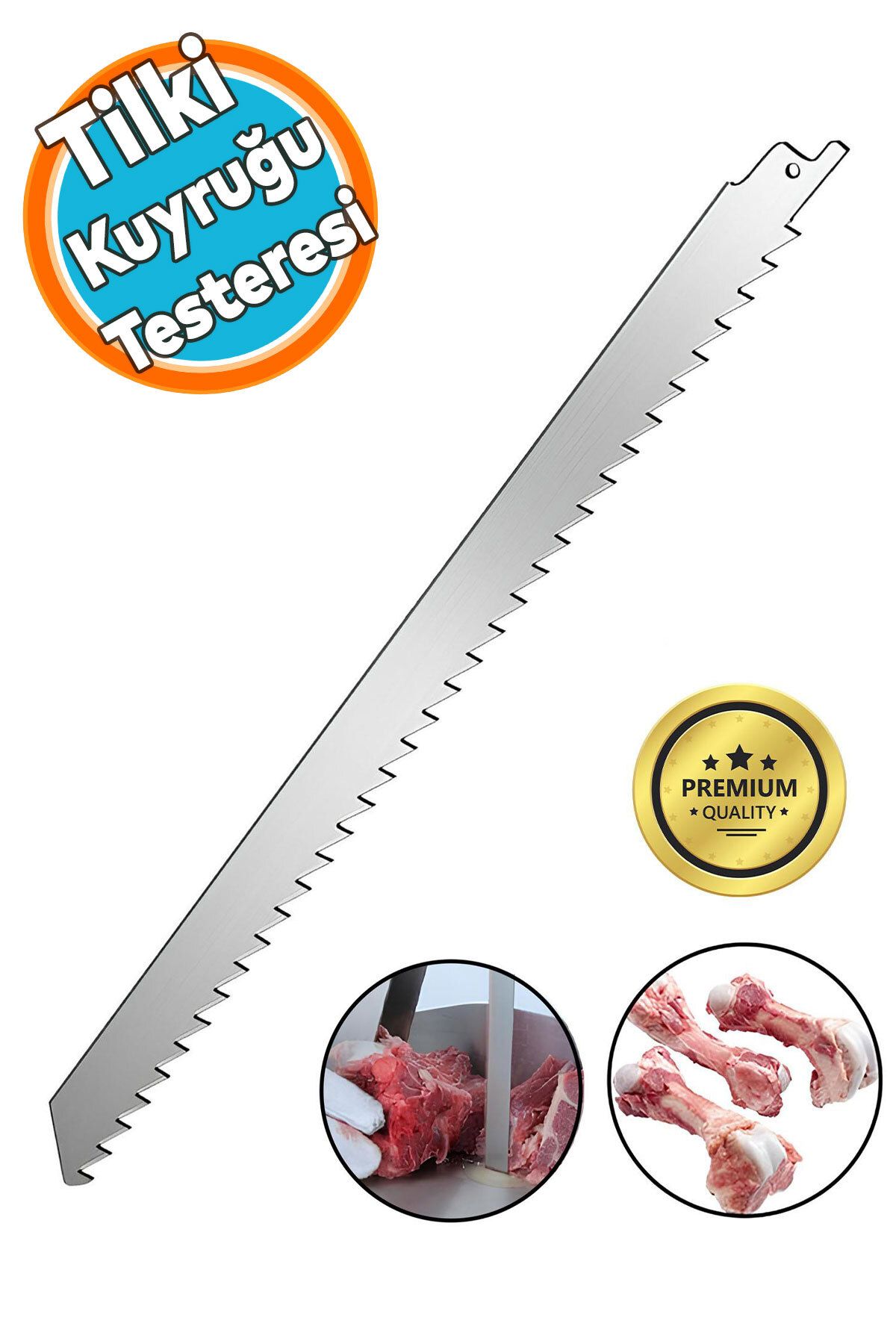 NZB Tilki Kuyruğu Kılıç Et Kemik Kesme Testeresi Paslanmaz Çelik Bıçak Buz Kesme Bıçağı Ağzı Ucu 30 cm