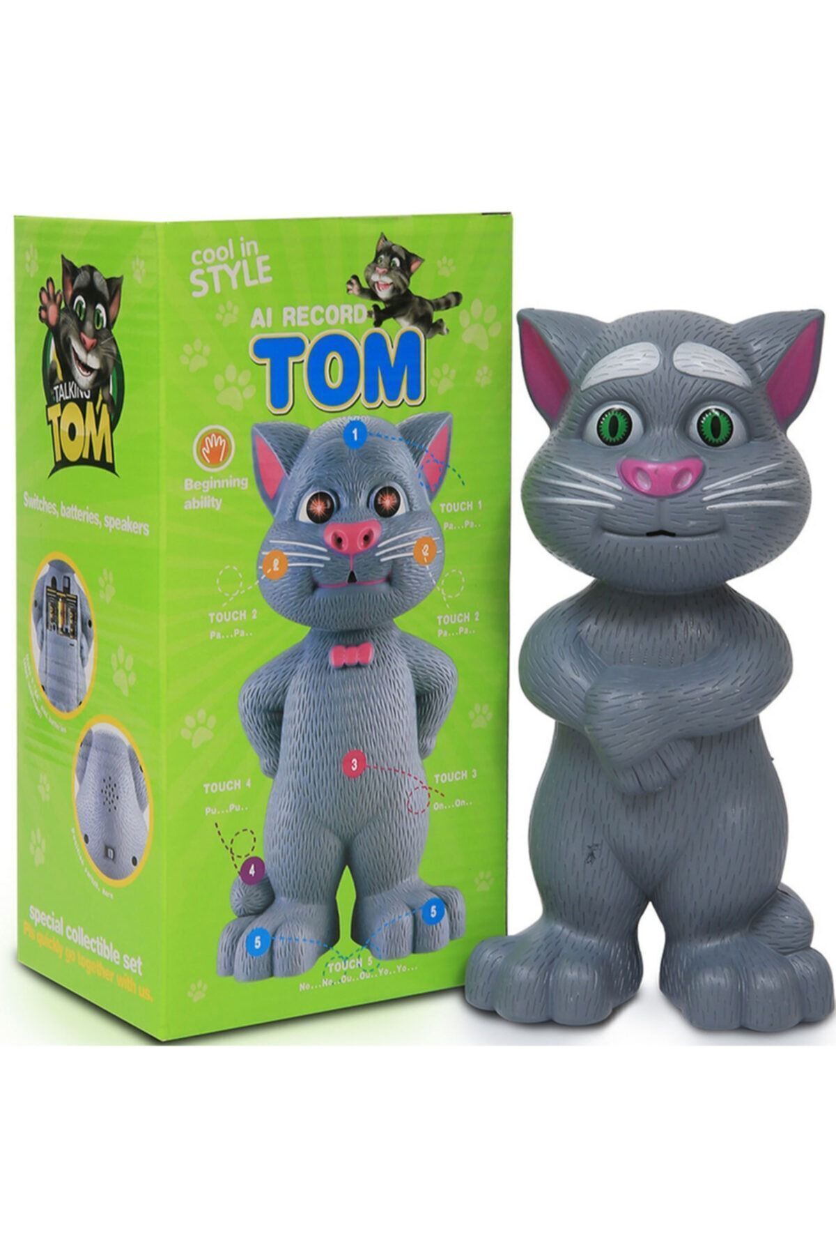 TOM CAT Konuşan Kedi Tom Ses Kaydeden Müzikli 23 cm An51454804885