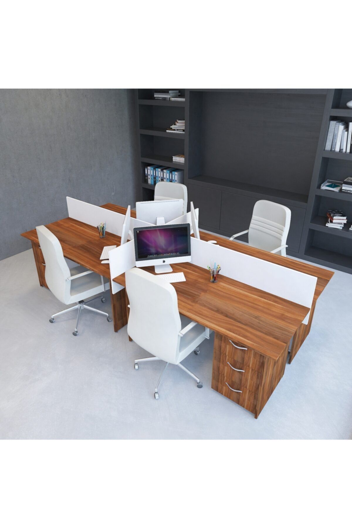 VENA Nil Workstation Dörtlü Çalışma Masası 320 cm X 140cm X 115h