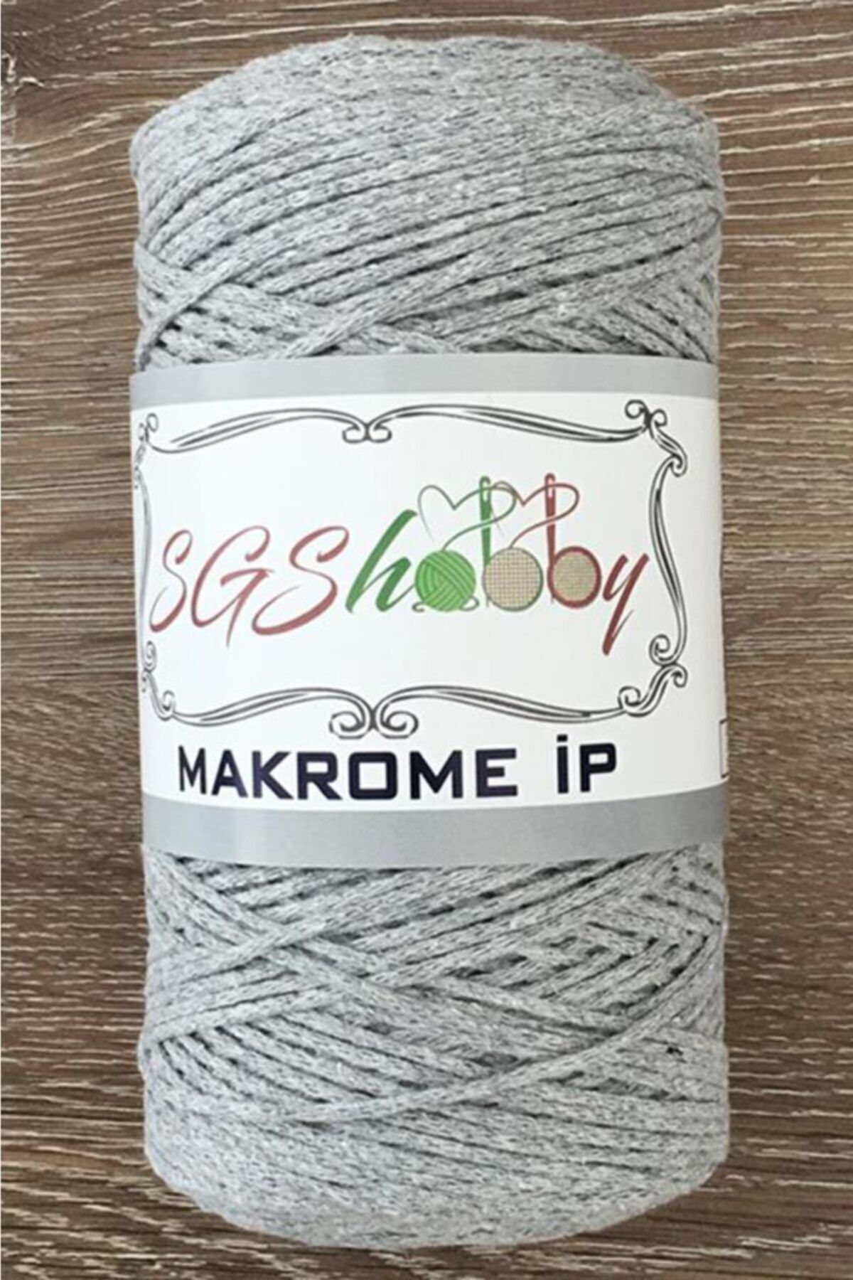 sgshobby Pamuk (koton) Makrome Ipi (makrame) Gri 250 gram