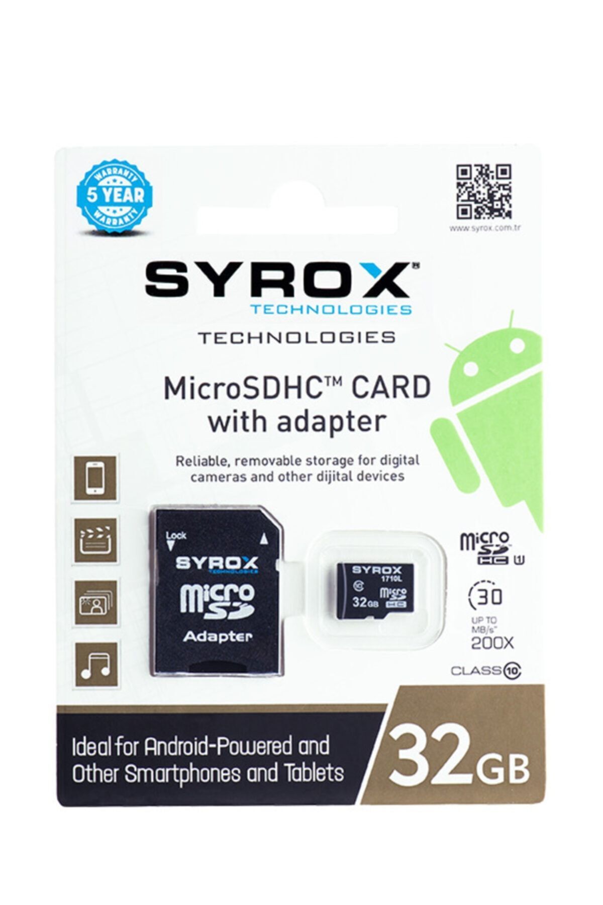 Syrox 32 Gb Micro Sd Card Adaptörlü 32gb Hafıza Kartı Mc32