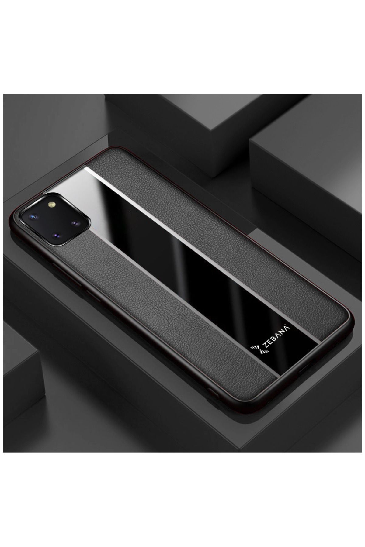 Zebana Samsung Galaxy Note 10 Lite Uyumlu Kılıf Premium Deri Kılıf Siyah