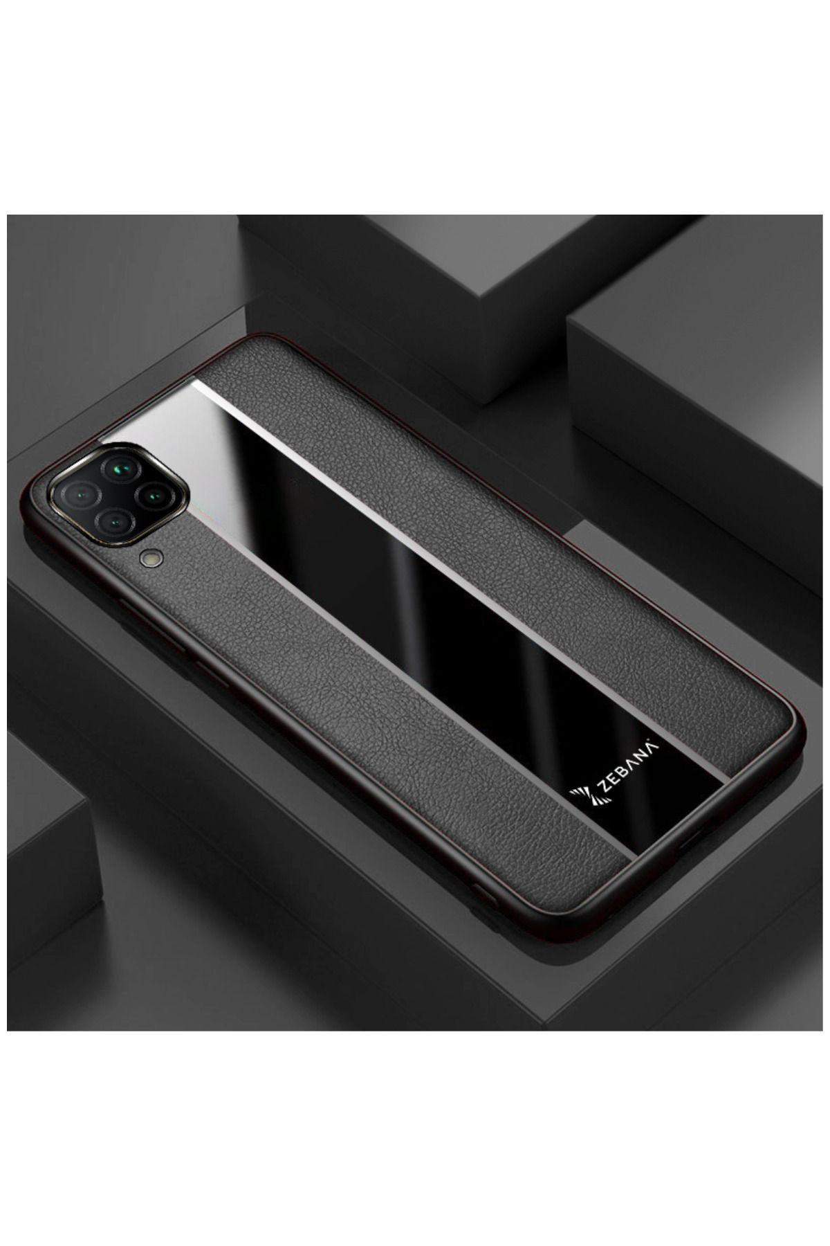 Dara Aksesuar Huawei P40 Lite Uyumlu Kılıf Zebana Premium Deri Kılıf Siyah