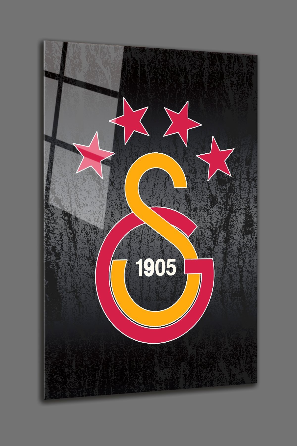 BV DEKOR Galatasaray Logo Cam Tablo-gs Duvar Tablo-4mm Kırılmaz Cam Tablo-duvar Tablo-arkadaşa Hediye