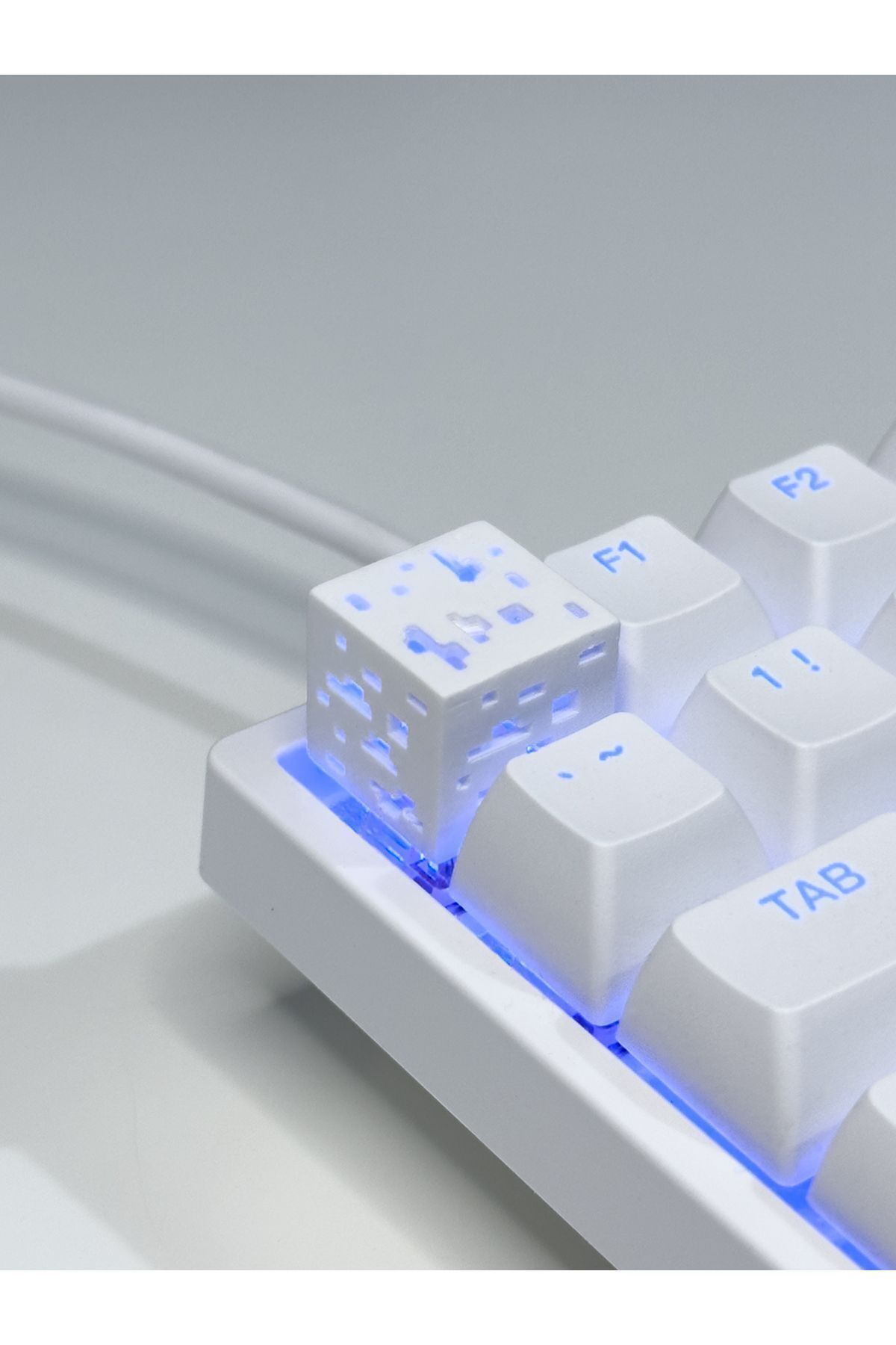 buffed Minecraft Mekanik Klavye Tuşu Beyaz Artisan Keycaps Gamer Aksesuar