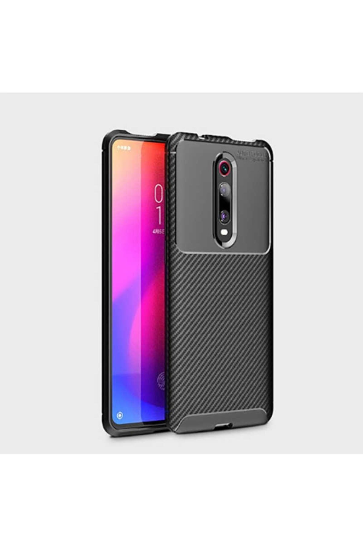 Fibaks Xiaomi Mi 9t Pro Kılıf Karbon Tasarım Slim Silikon Kapak