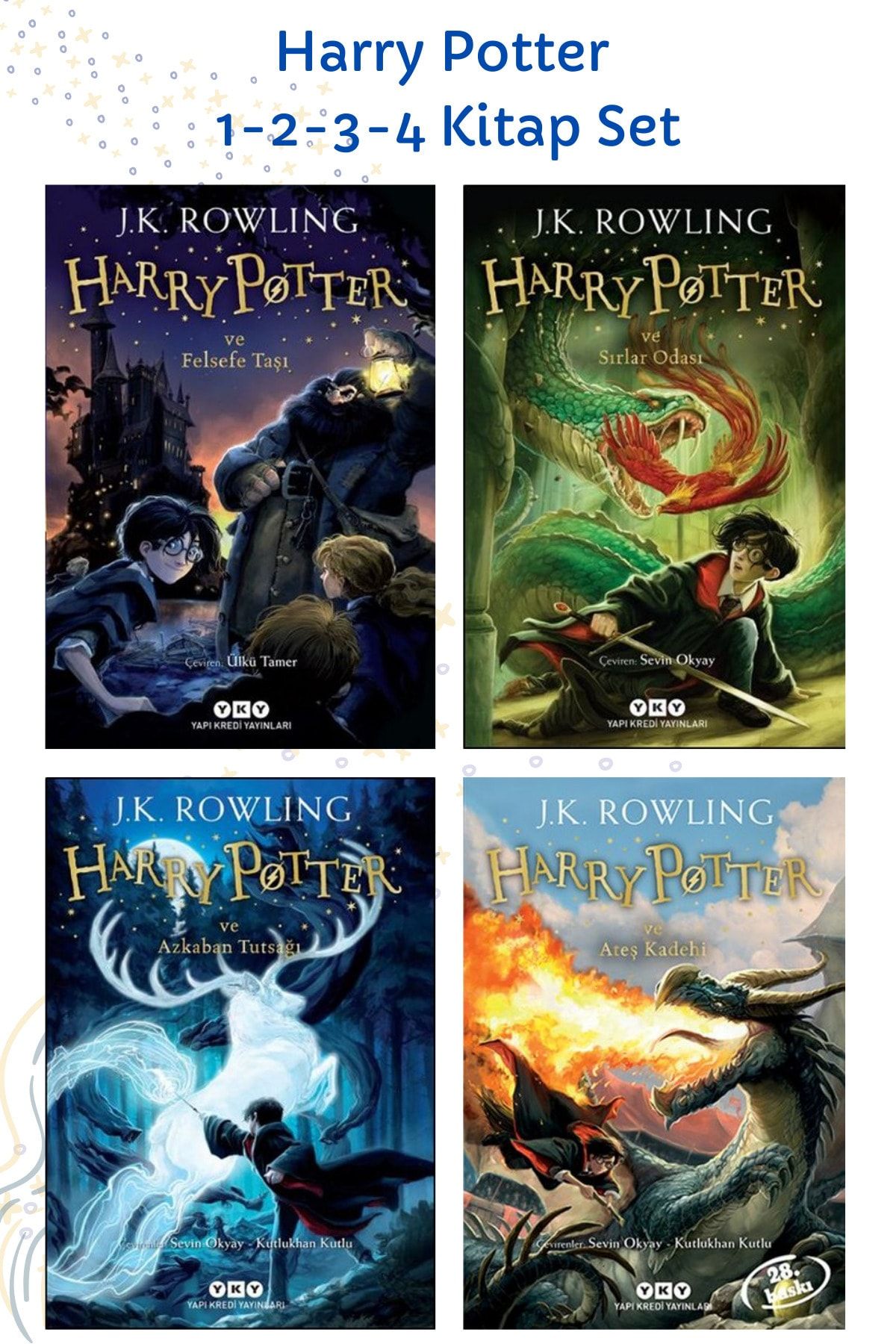 İş Bankası Kültür Yayınları Harry Potter 1 - 2 - 3 - 4 Kitap Set