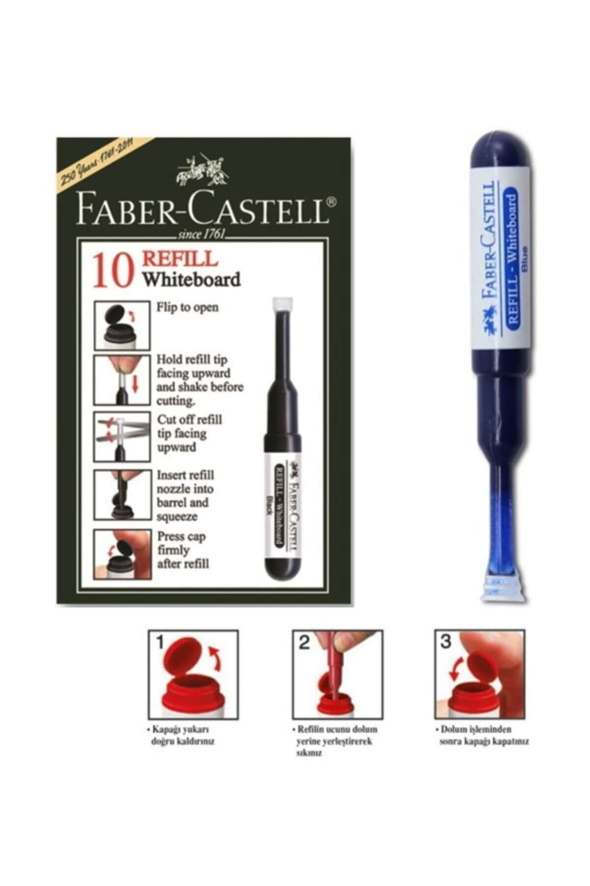 Faber Castell Beyaz Tahta Kalemi Mürekkep Refili 10`lu Kutu MAVİ