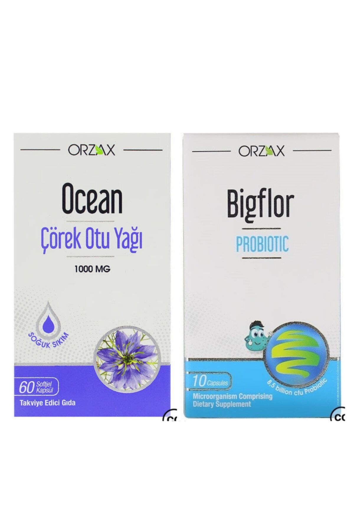 Ocean Çörek Otu Yağı 1000 Mg 60 Kapsül Ve Bigflor Probiyotik 10 Kapsül