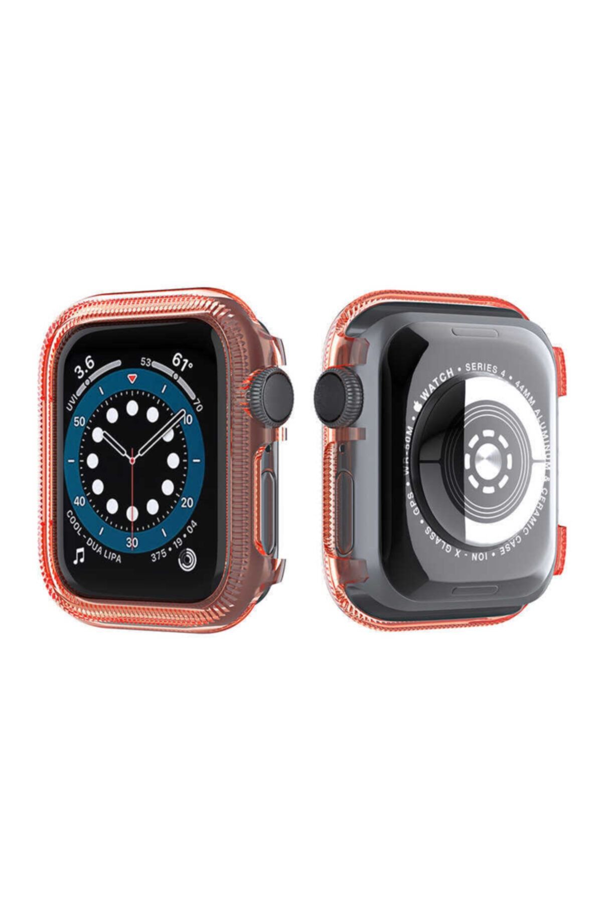 Gpack Apple Watch Series 3 4 5 6 38mm Kordon Önü Arkası Açık Renkli Silikon Bronz
