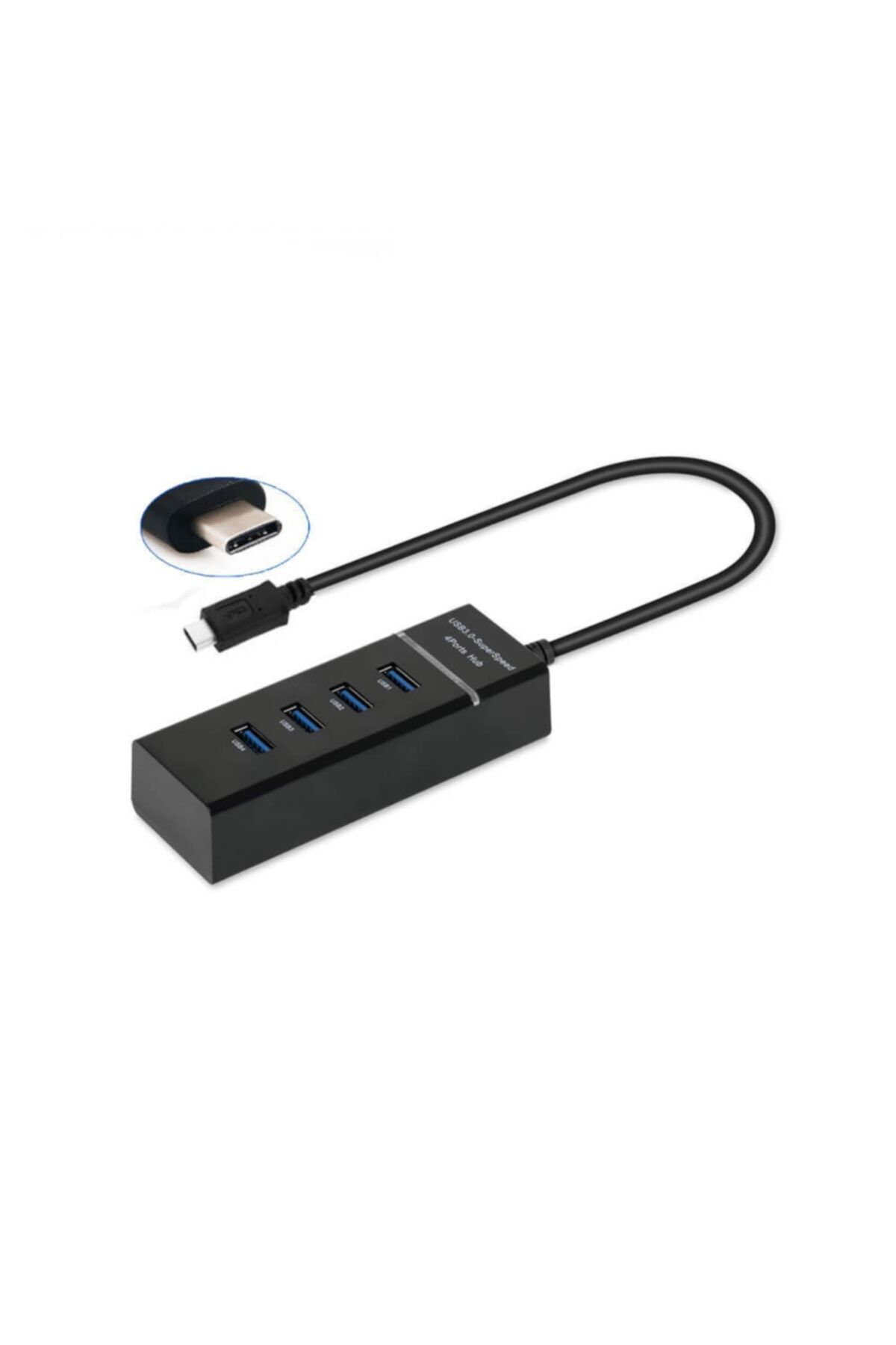 Genel Markalar Usb 3.1 Type-c Çoklayıcı - 4 Port Usb 3.0 Hub - Type C To Usb 3.0