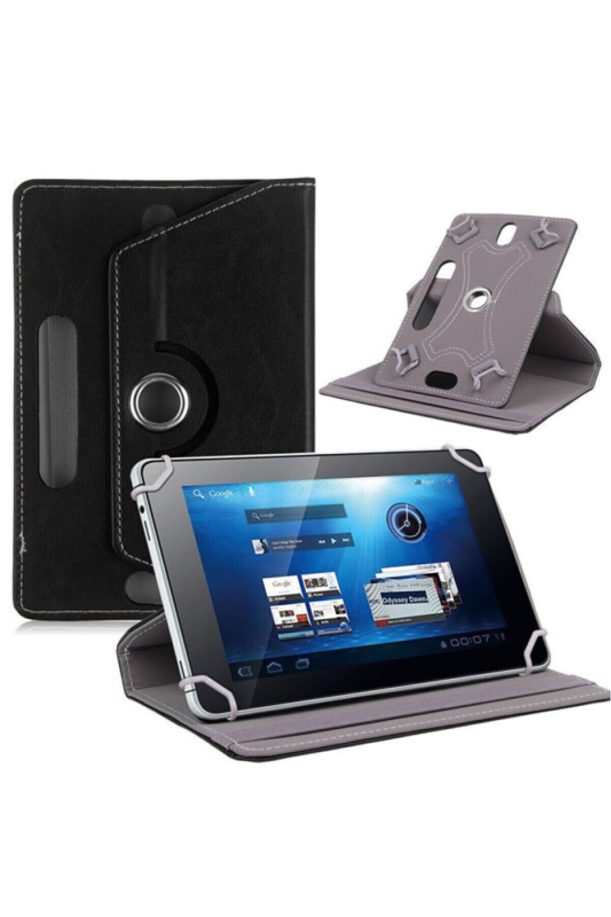 Faves Vestel V Tab Z1 10.1" Uyumlu 360° Dönebilen Kapaklı Standlı Universal Tablet Kılıfı