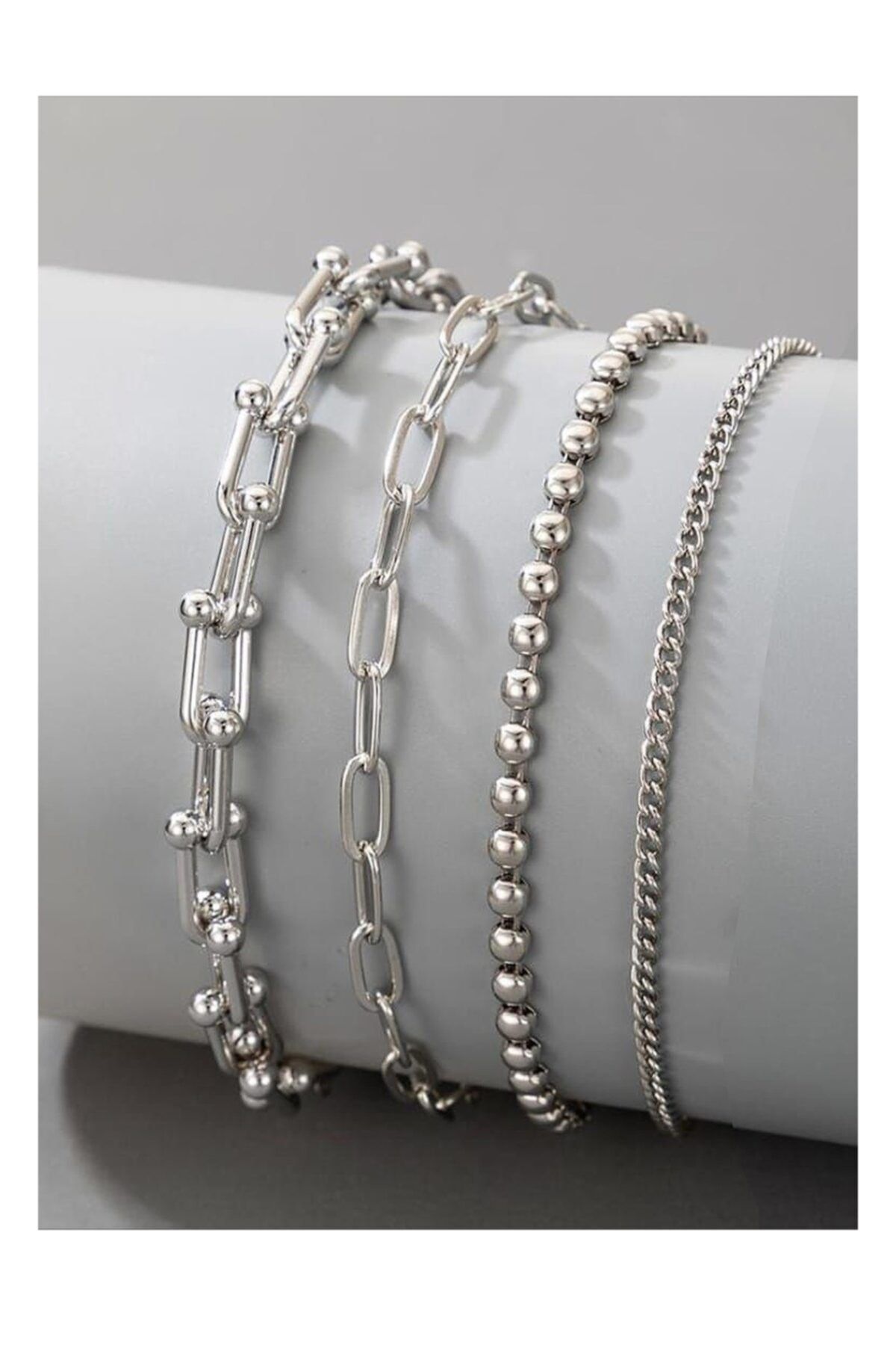 X-Lady Accessories Balls Kalın Gümüş Renk Kombin Bileklik