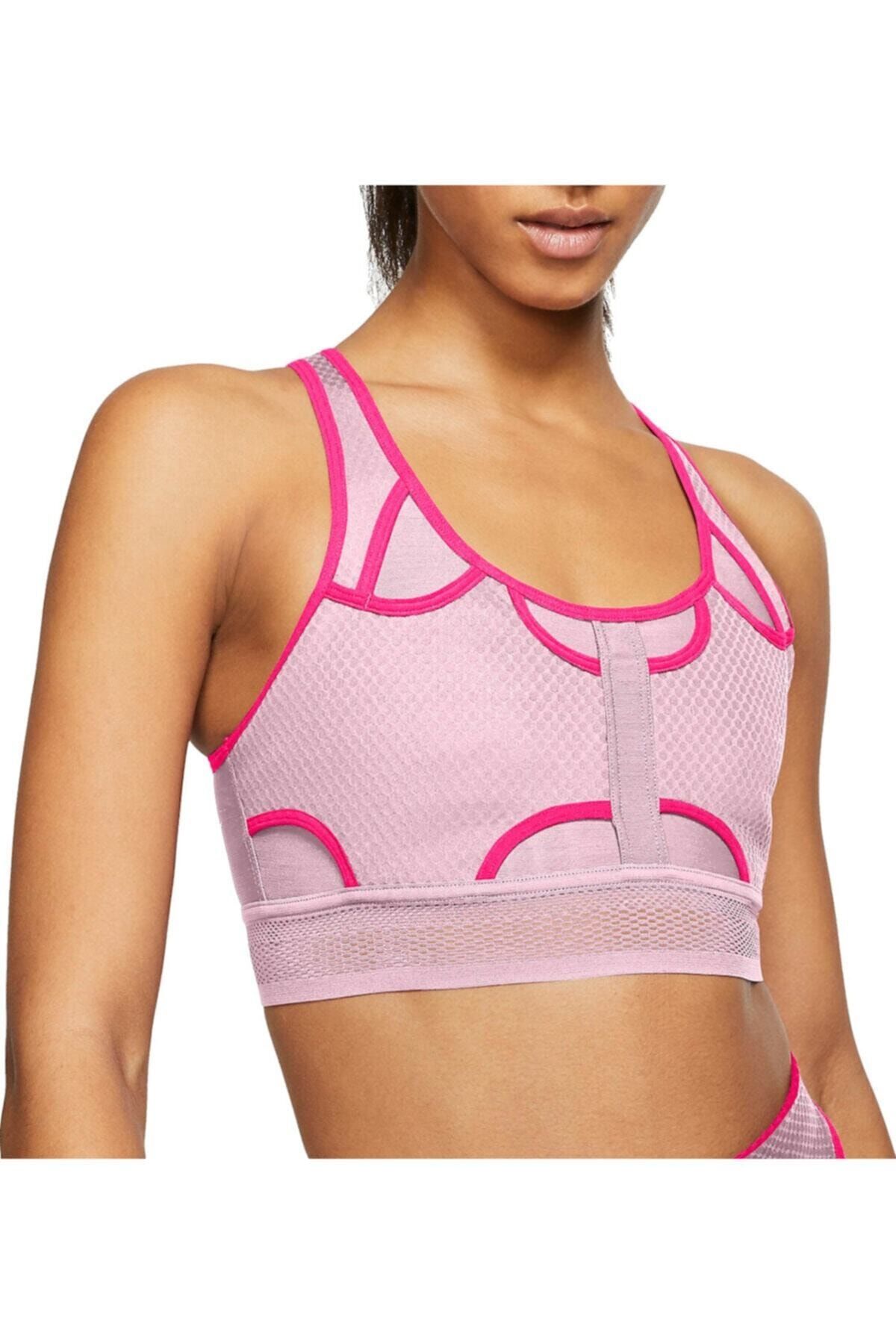 Nike Kadın Pembe Sporcu Büstiyer - Kadın Swoosh Ultra Breathe Medium Support Sports Bra - Cj0149-663