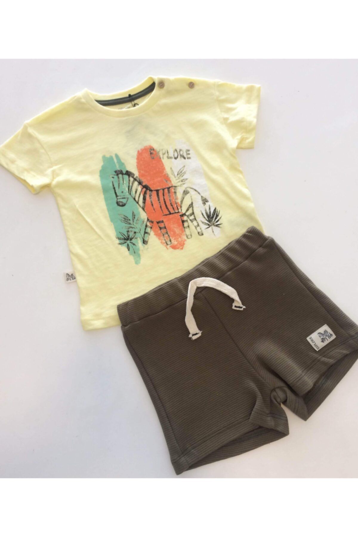 Divonette Zebra Desenli T-shirt ve Şort Takım