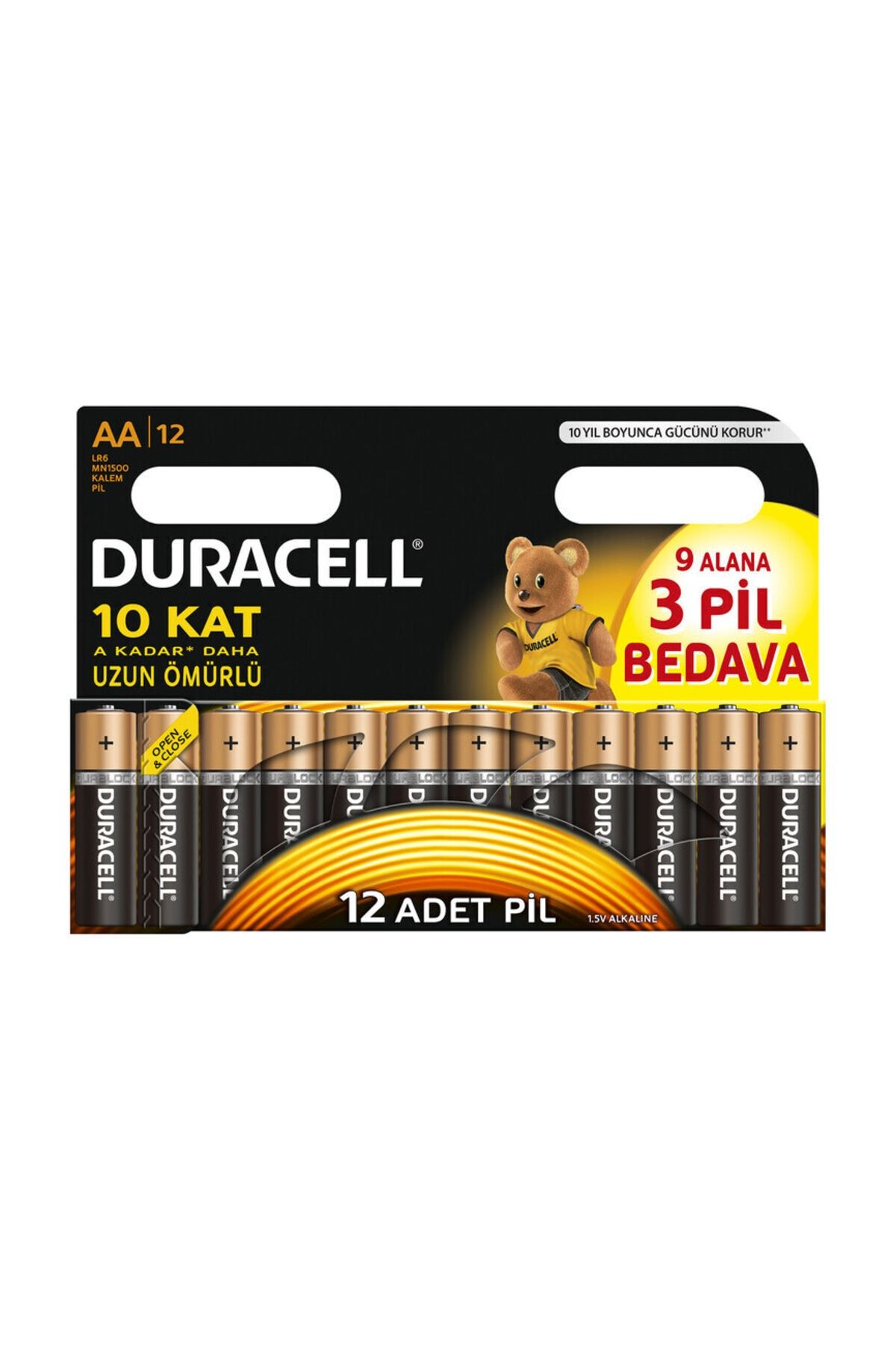 Duracell Alkalin AA Piller, 12'li Paket