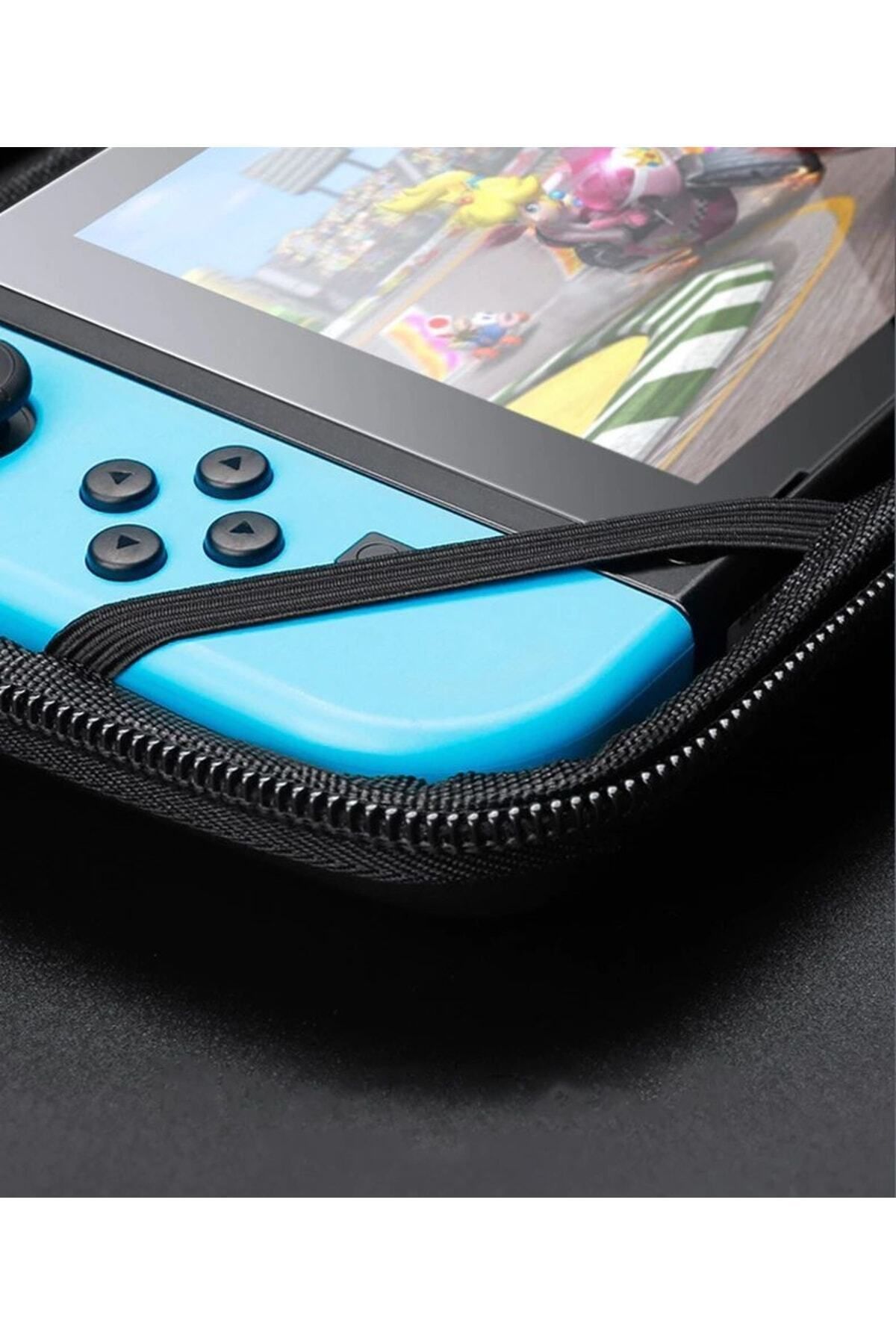 Nintendo Switch Lite Taşıma Kılıfı Çanta Oyun Bölmeli Darbe Emici Sert Kapak Su Geçirmez Mavi