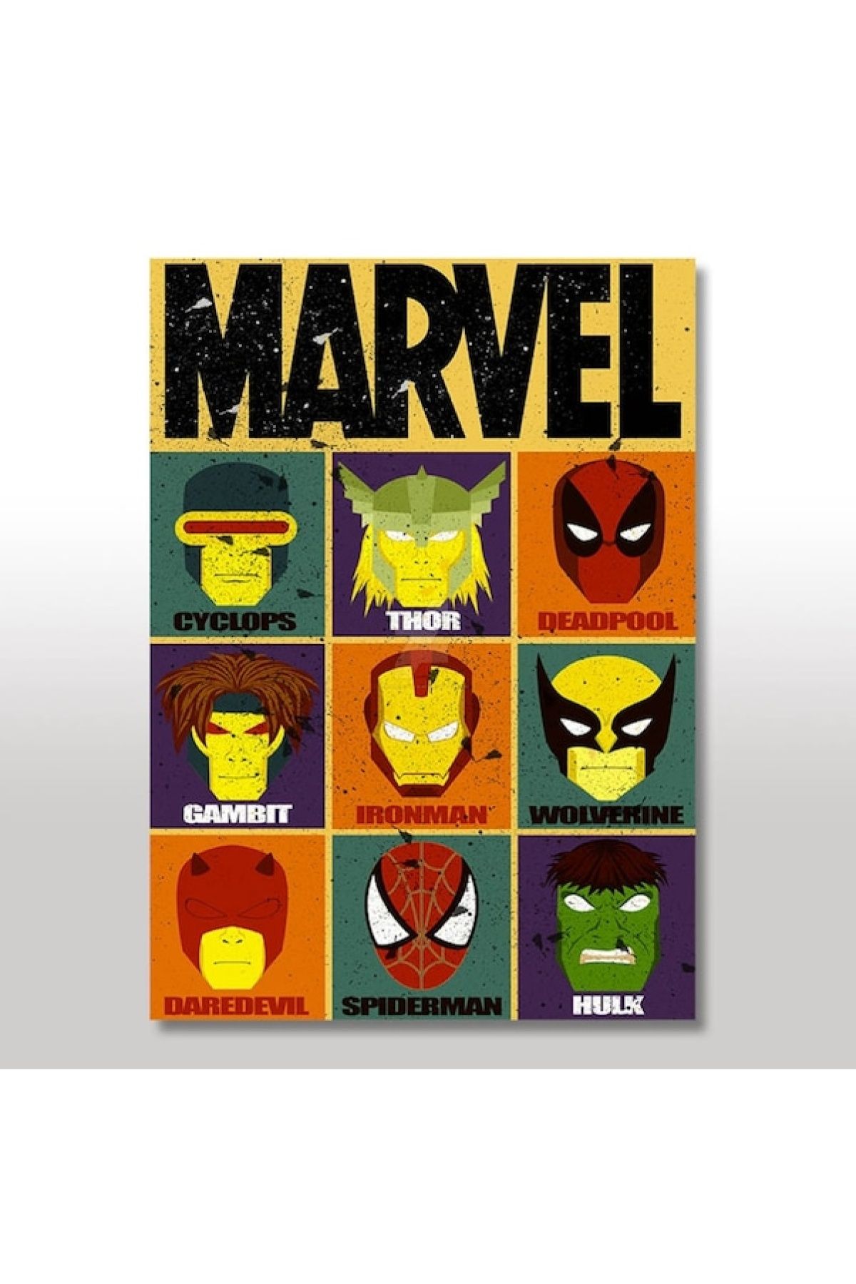 wonderlike Marvel Karakterleri Ahşap Poster 10*15 Cm