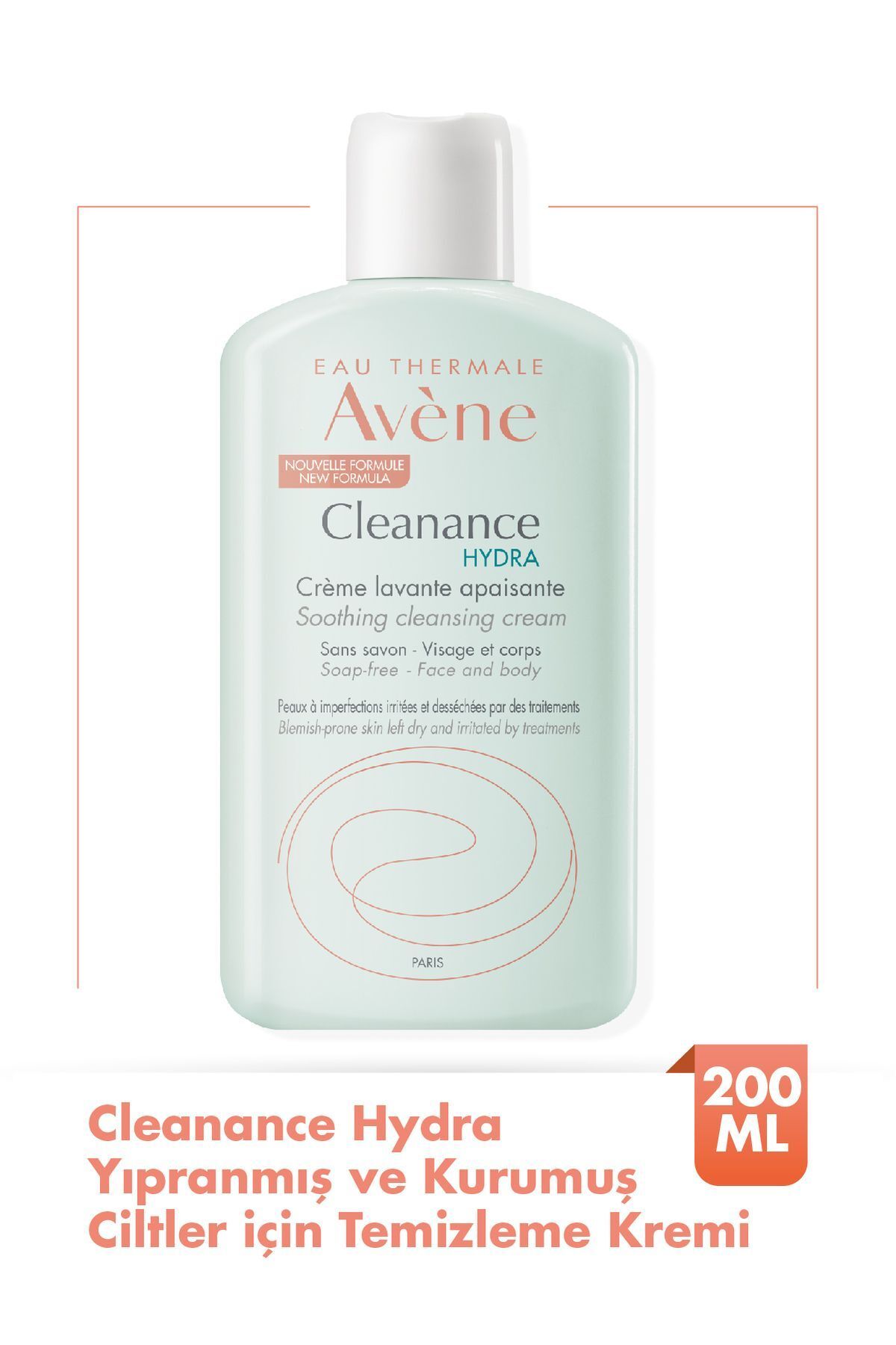 Avene CLEANANCE HYDRA Yıpranmış ve Kurumuş Ciltler İçin Temizleme Kremi  200 ml