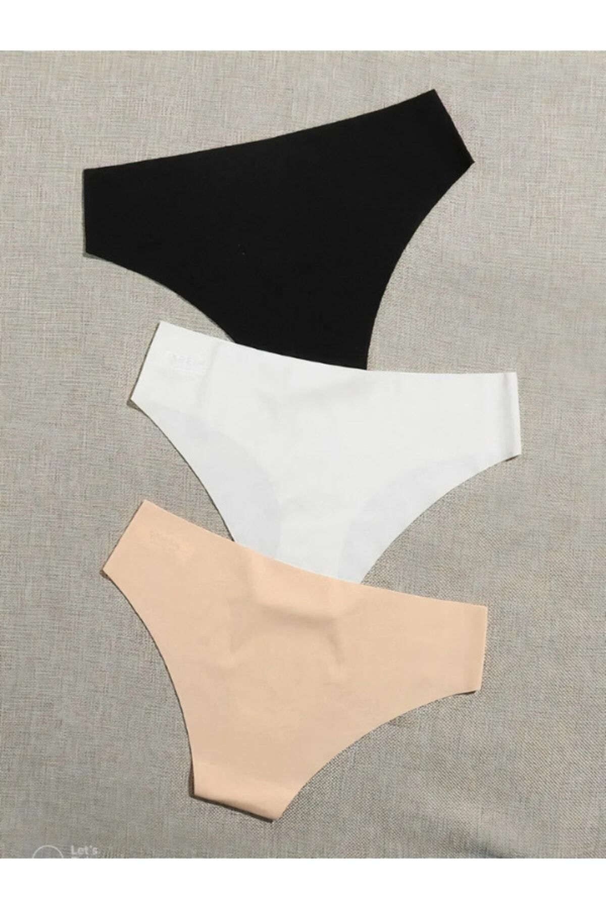 LIDEBAZE Kadın Lazer Kesim Dikişsiz Kilot iz Yapmayan Yumuşak Külot Mikro Kumaş Bikini Külot 3'lü Paket